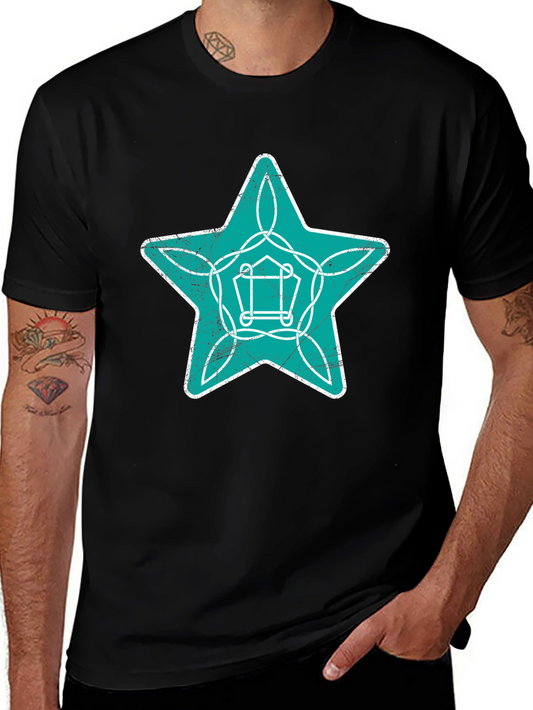 Star Graphic Print Mens Black T-Shirt