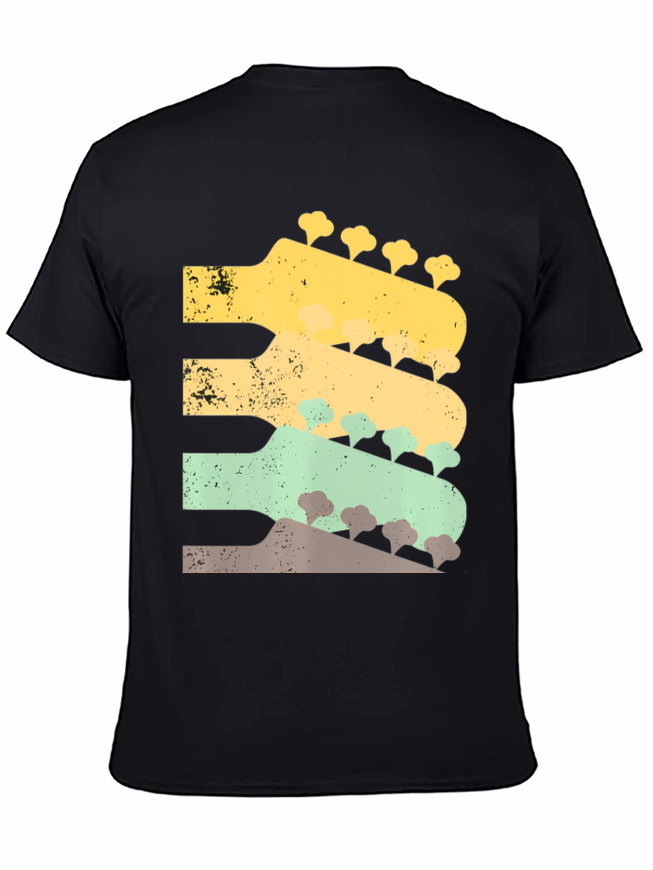 Retro Guitar Headstock T-Shirt - Music Lover Tee