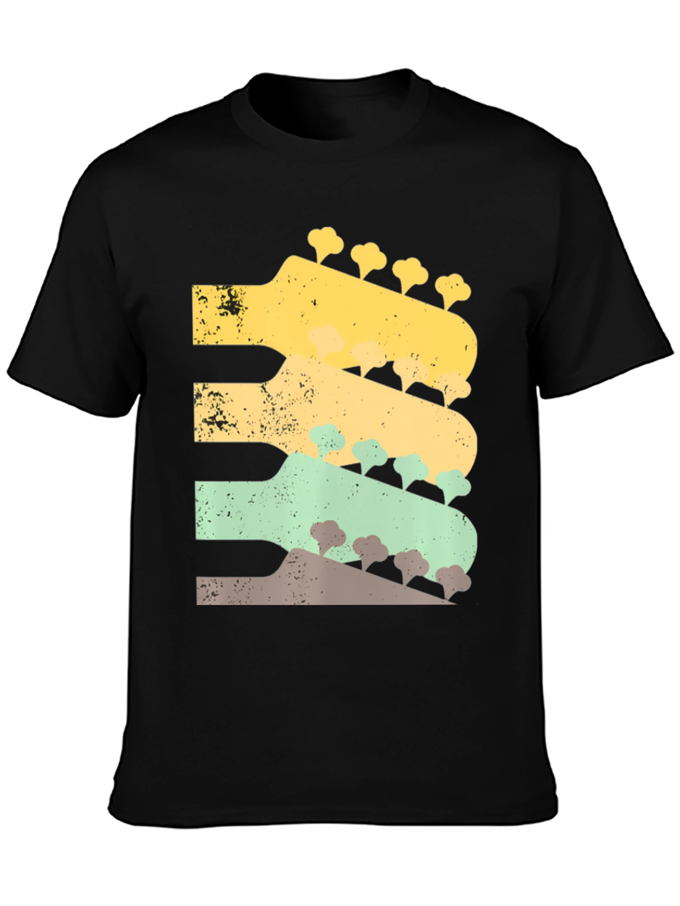 Retro Guitar Headstock T-Shirt - Music Lover Tee
