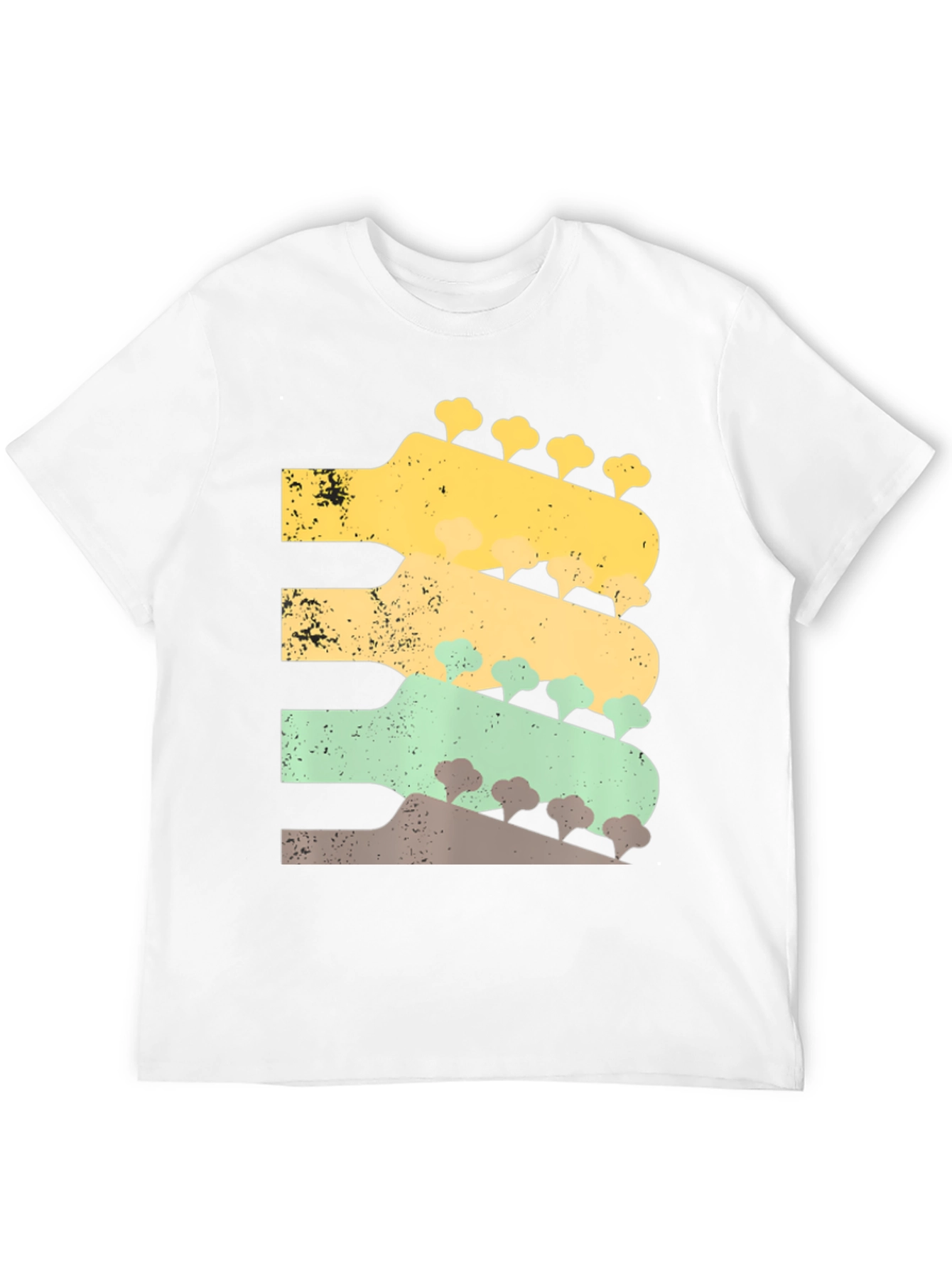 Retro Guitar Headstock T-Shirt - Music Lover Tee