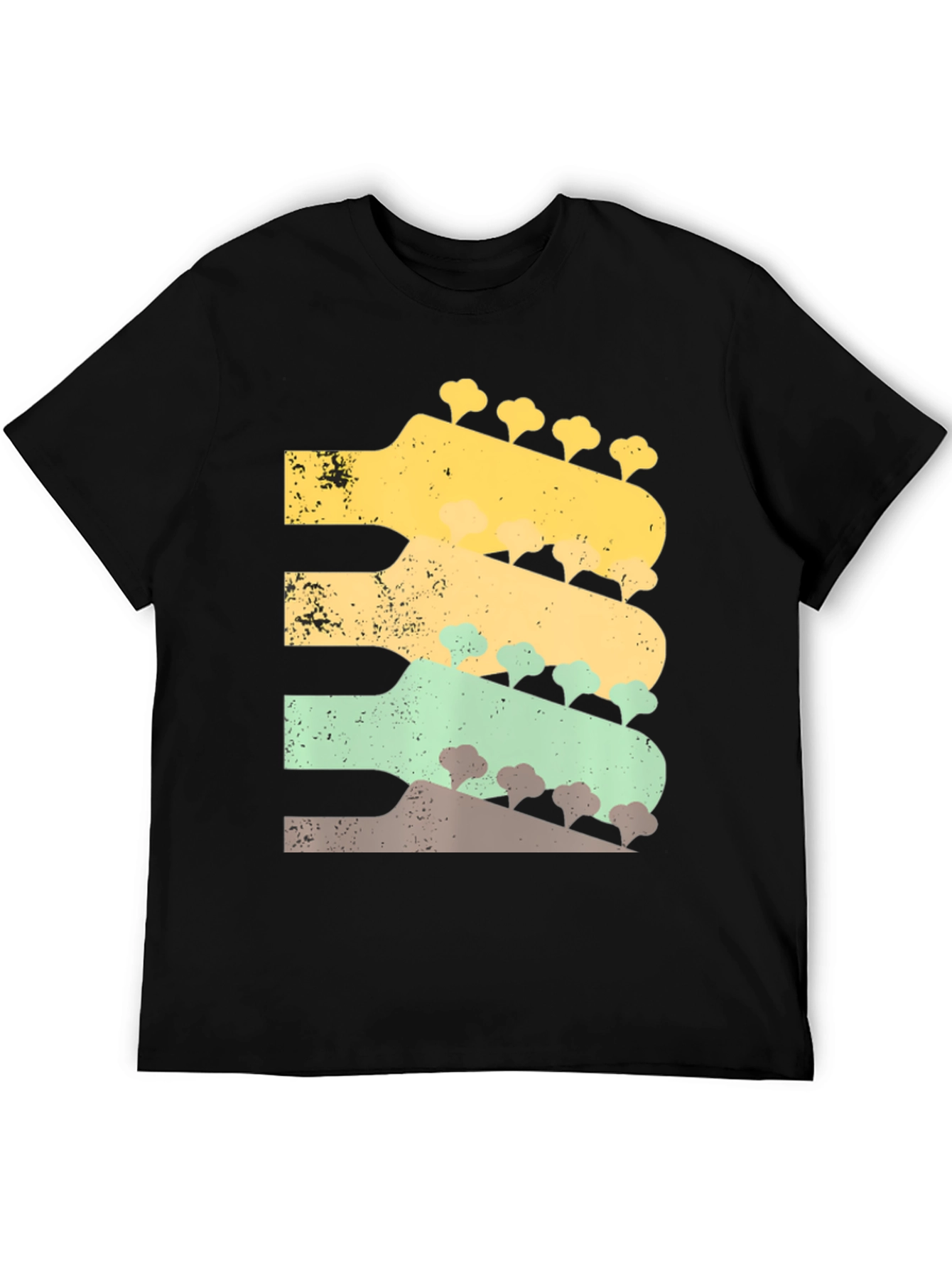 Retro Guitar Headstock T-Shirt - Music Lover Tee