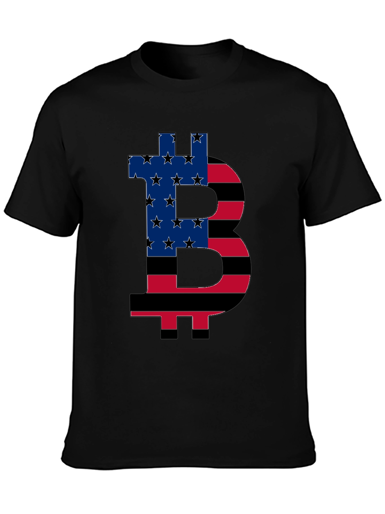 Bitcoin American Flag Graphic T-Shirt