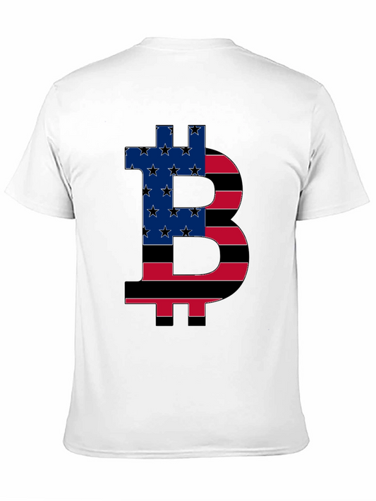 Bitcoin American Flag Graphic T-Shirt