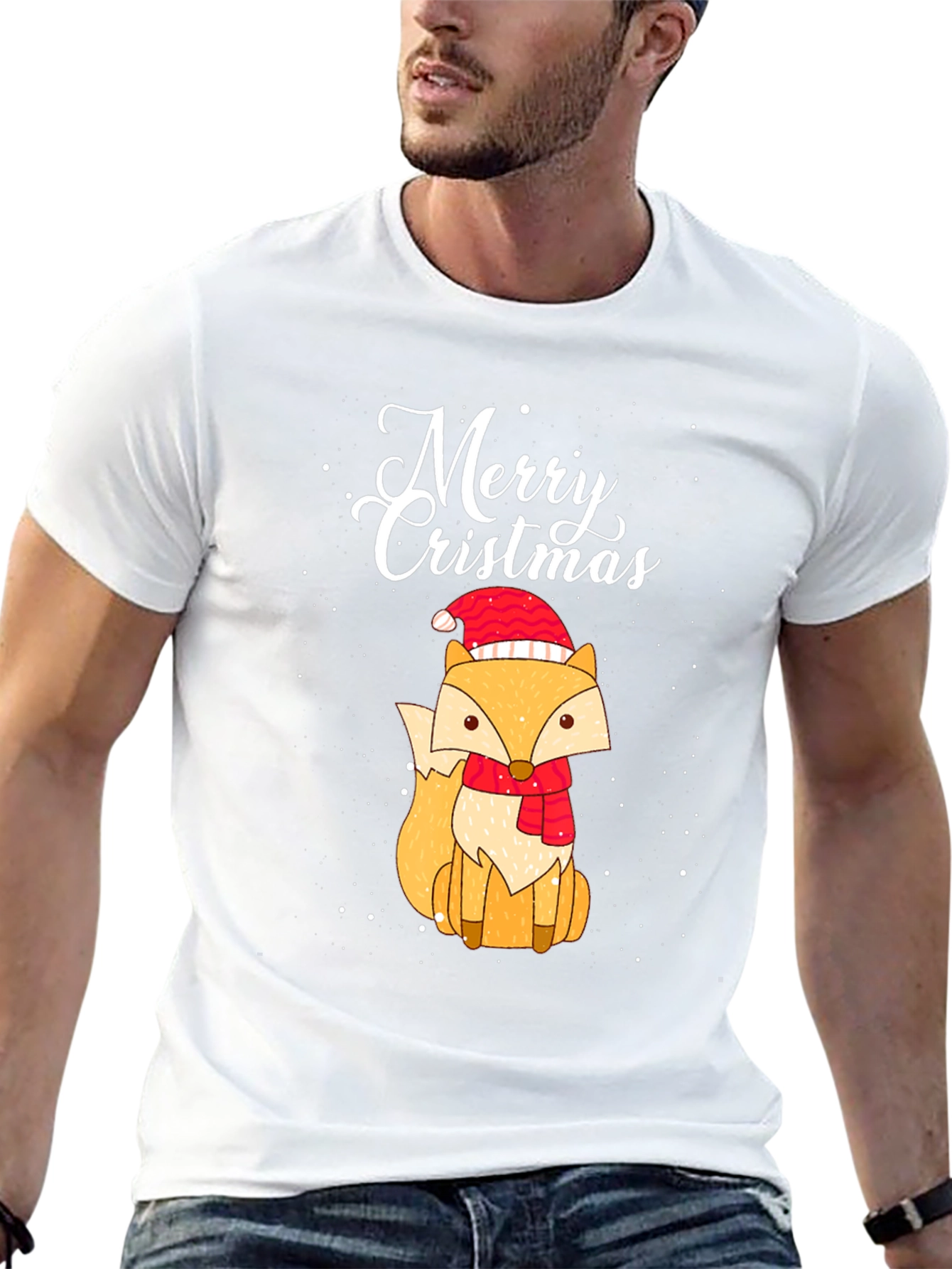 Merry Cristmas Fox Graphic Tee