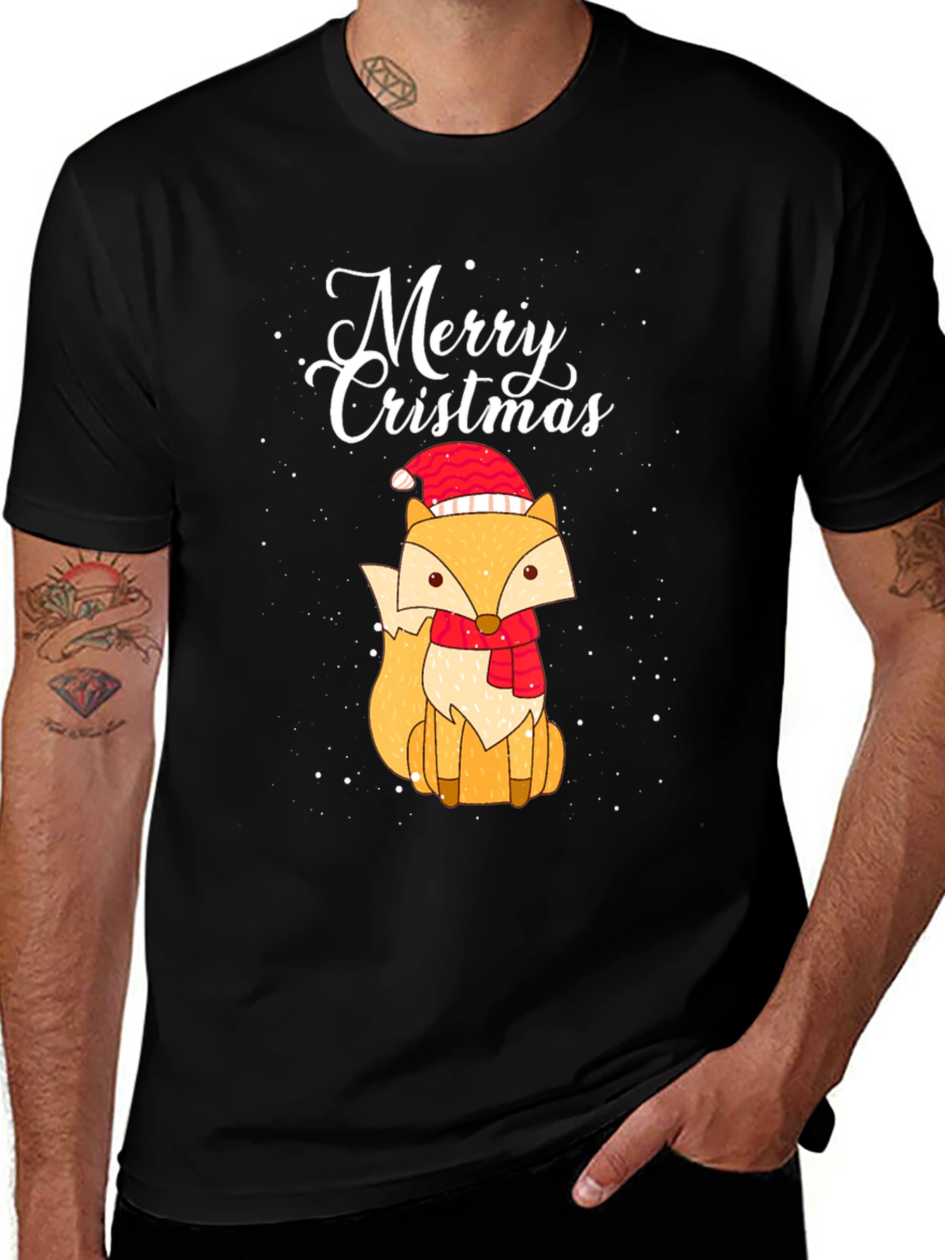 Merry Cristmas Fox Graphic Tee
