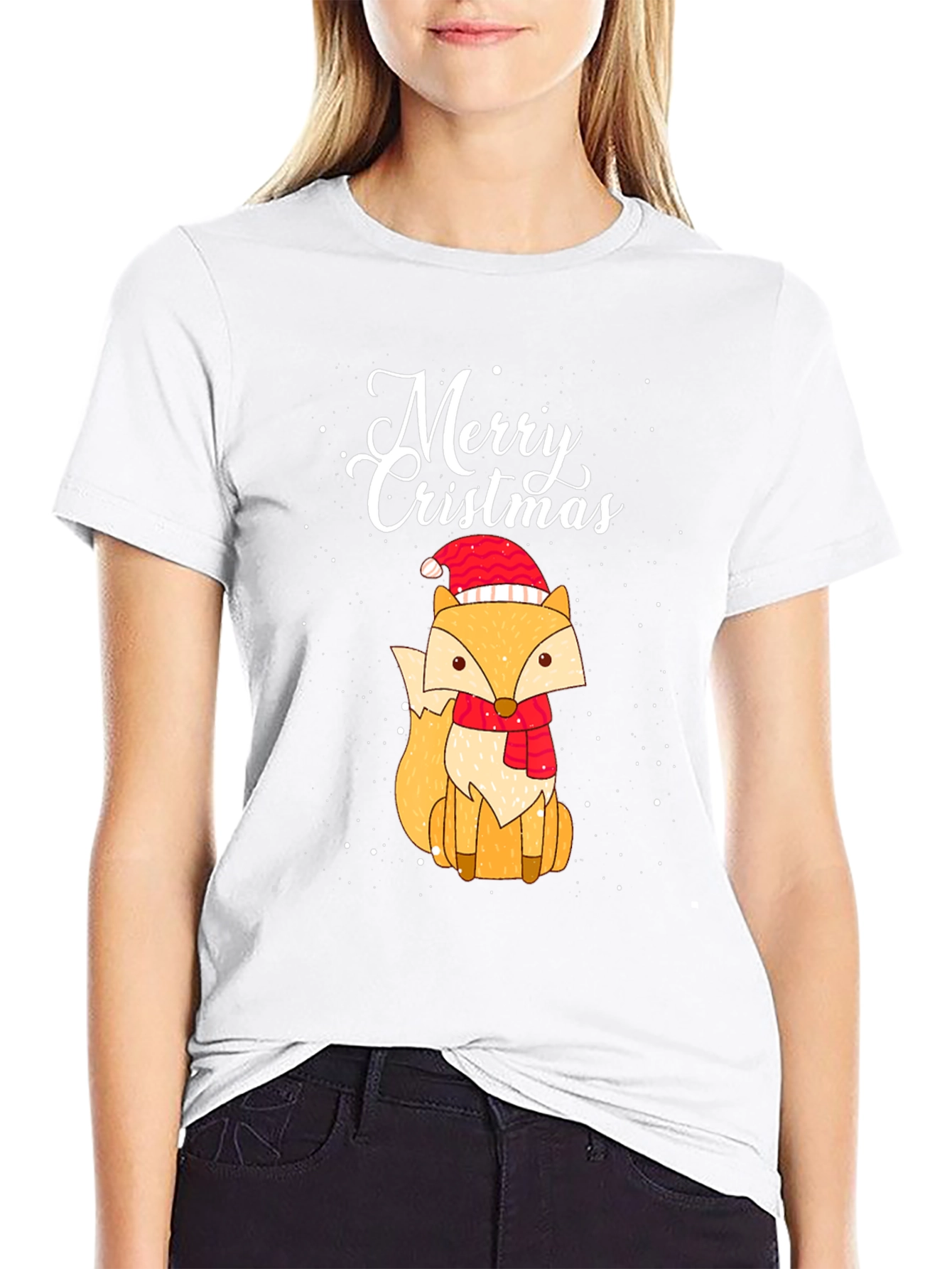 Merry Cristmas Fox Graphic Tee
