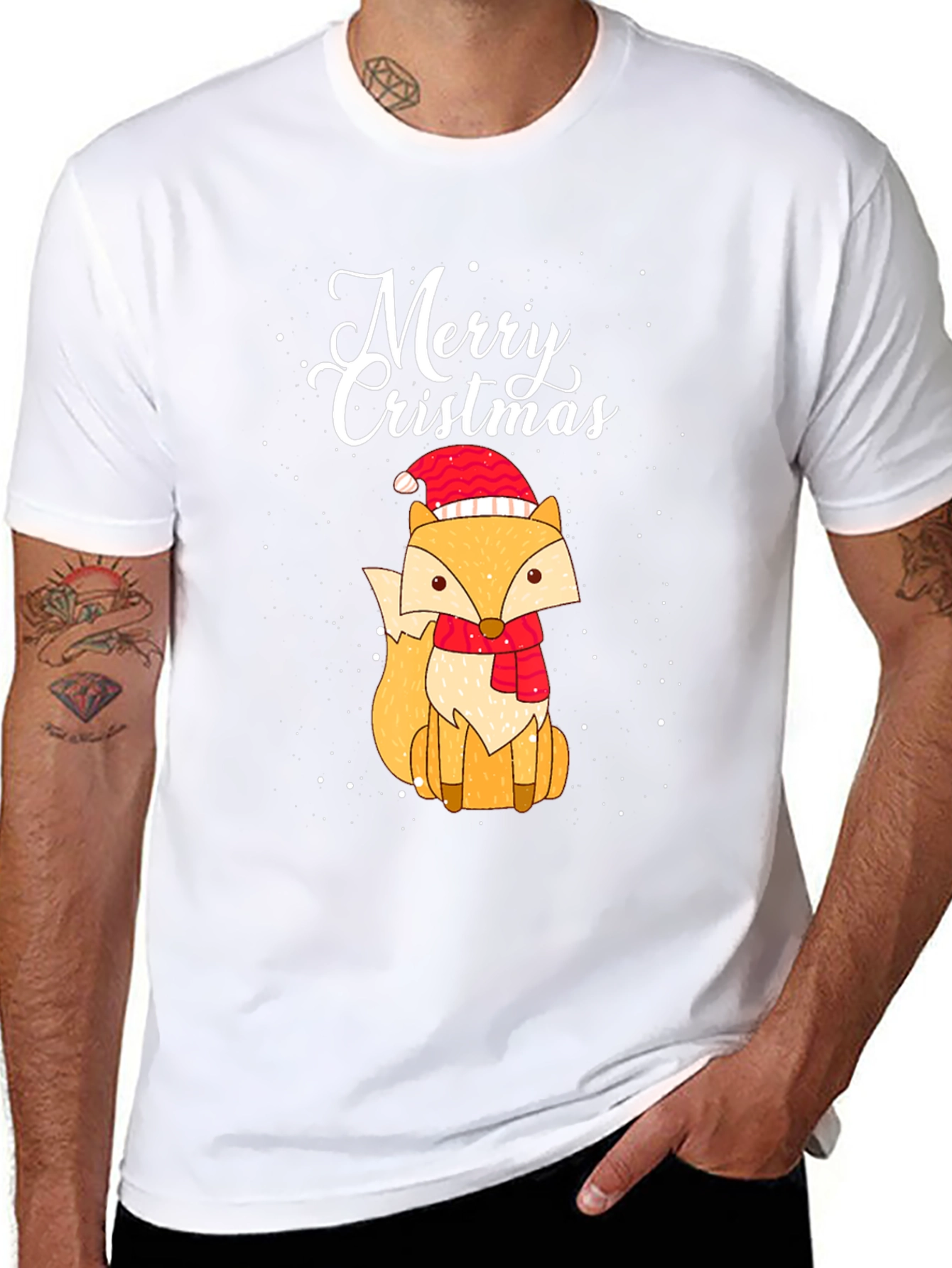 Merry Cristmas Fox Graphic Tee