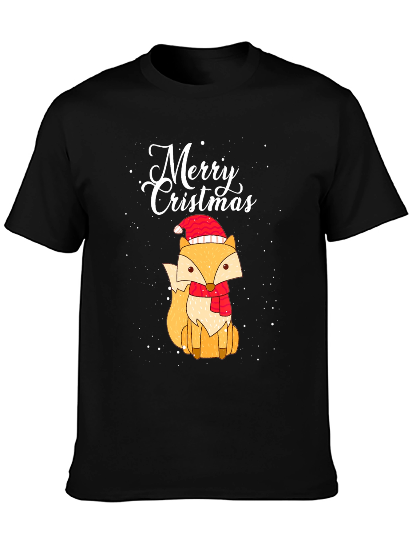 Merry Cristmas Fox Graphic Tee