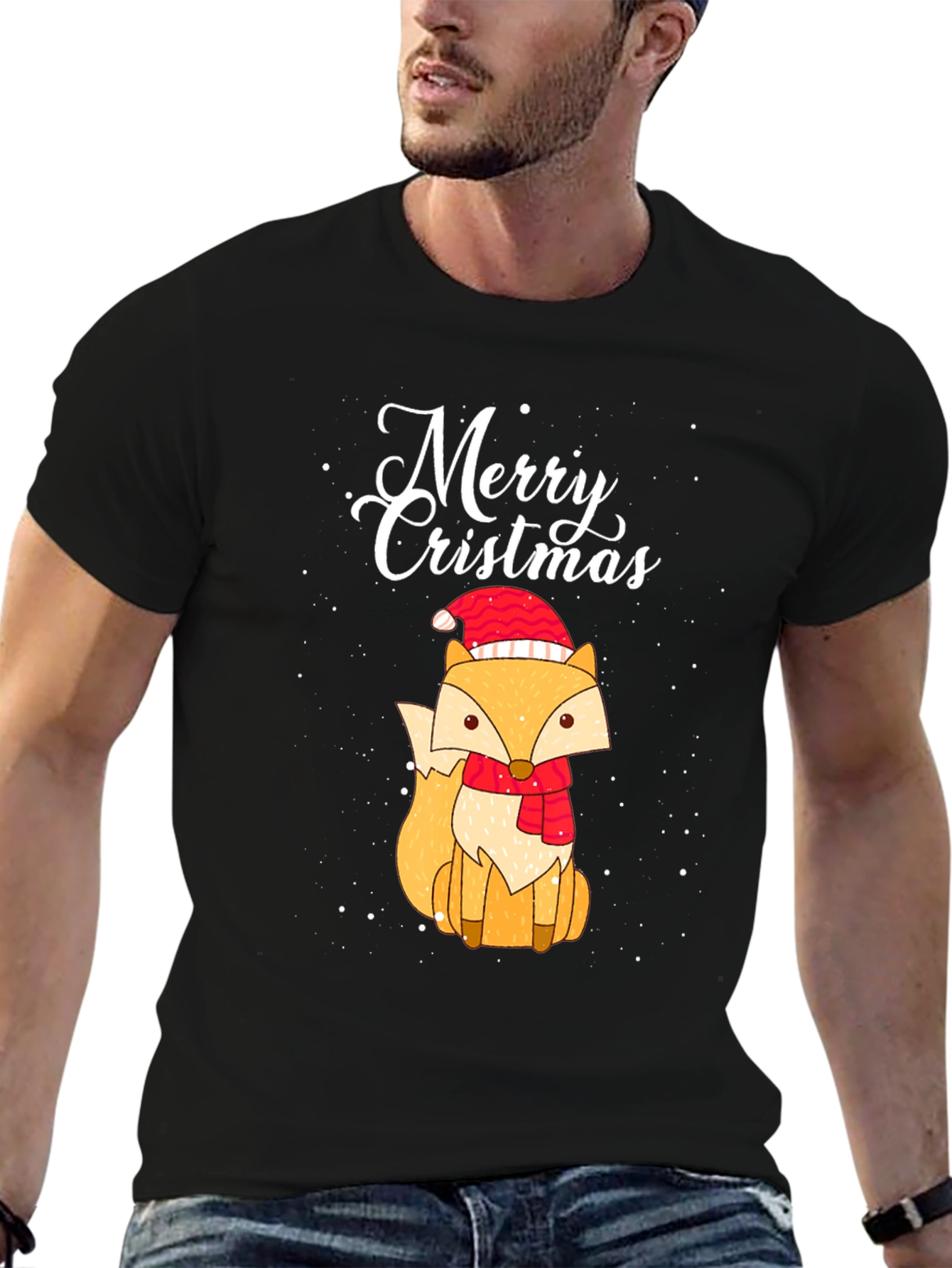 Merry Cristmas Fox Graphic Tee