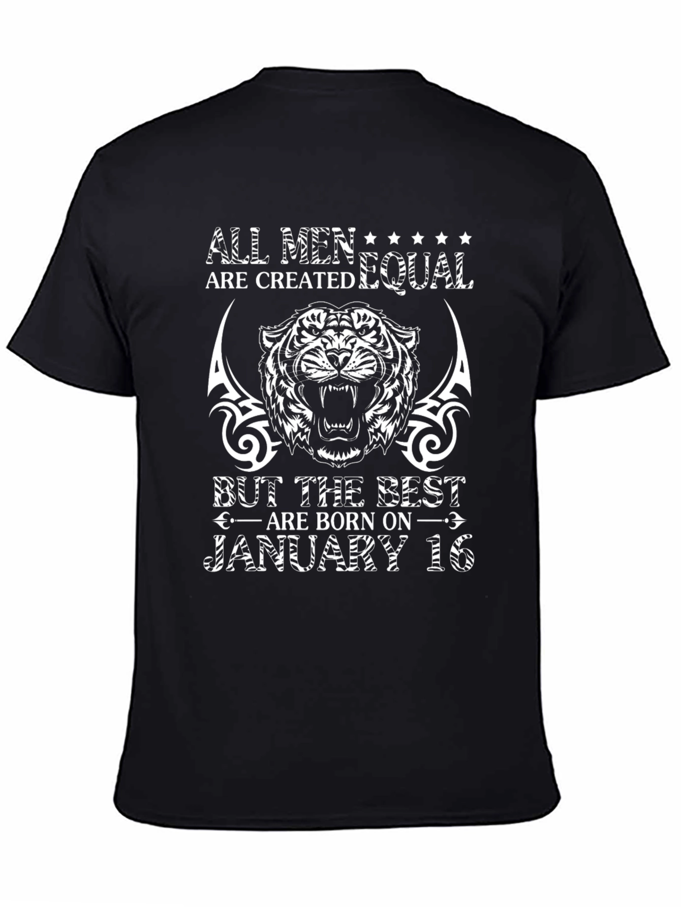 January 16th Birthday Tiger Graphic T-Shirt
