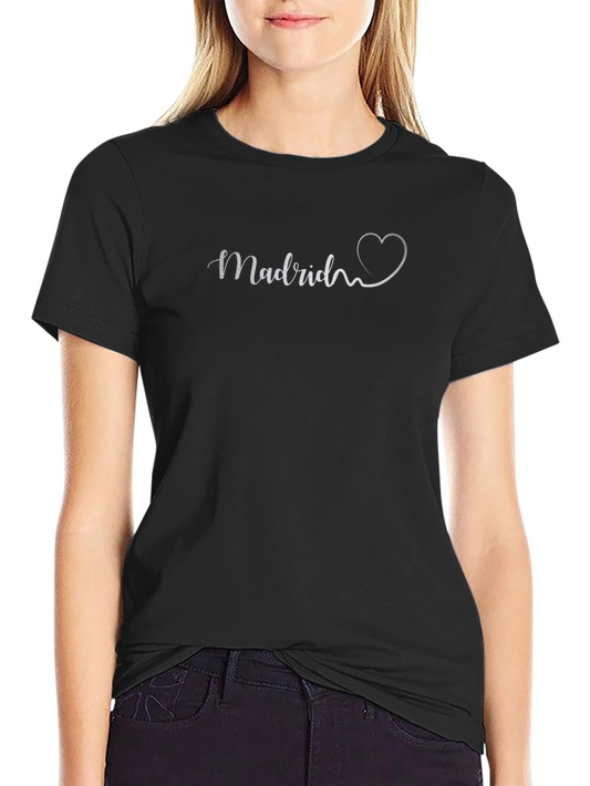 Madrid Heartbeat Graphic Tee - Stylish City Love T-Shirt