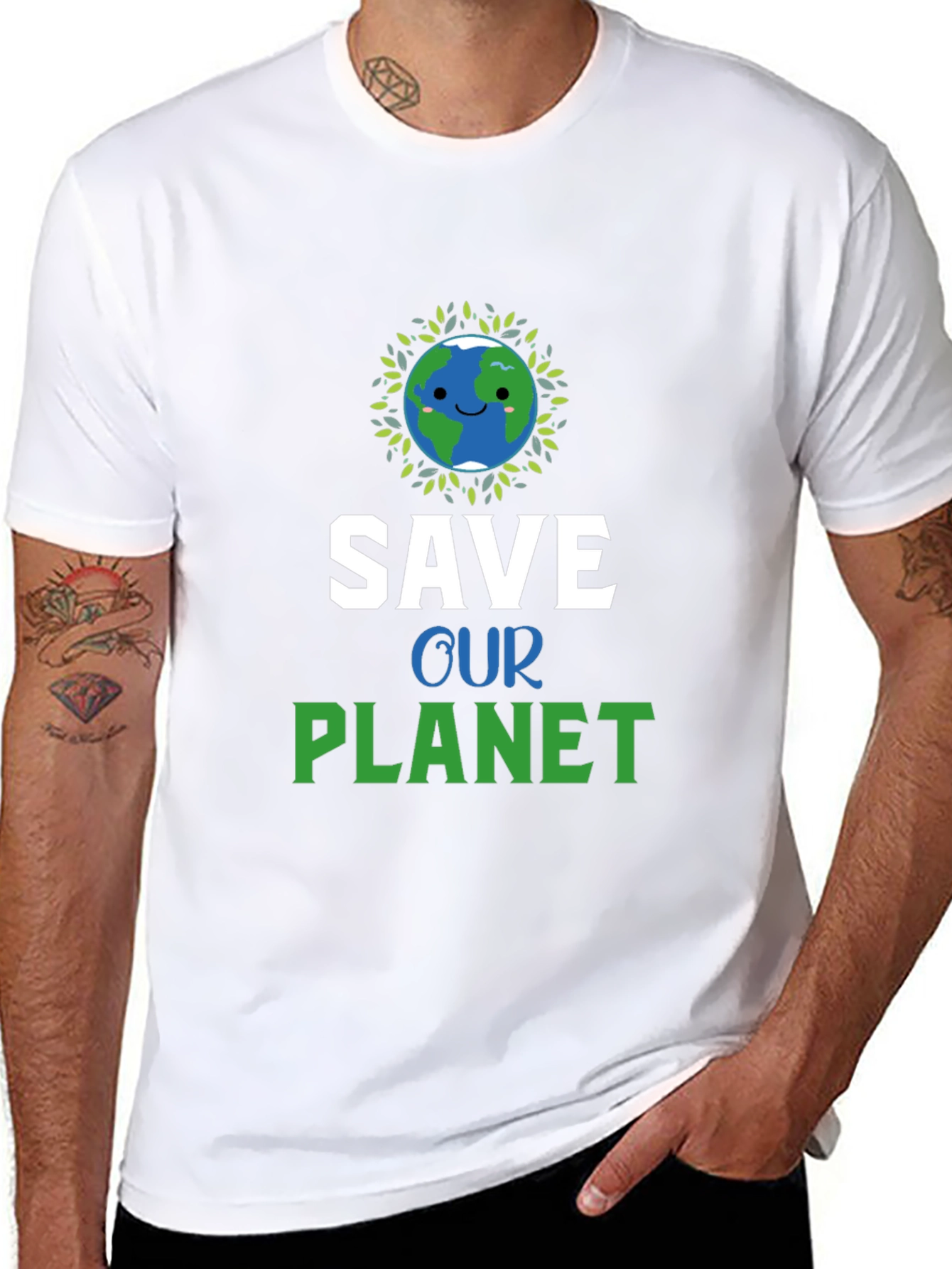 Save Our Planet Graphic Tee - Eco-Friendly Earth Design