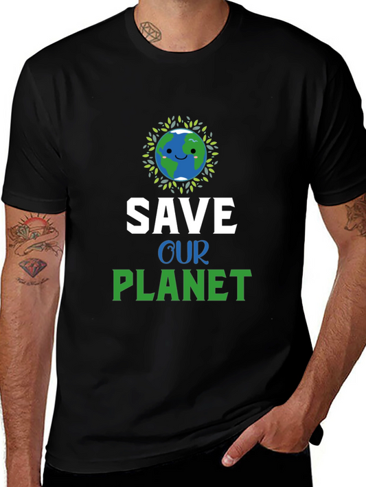 Save Our Planet Graphic Tee - Eco-Friendly Earth Design