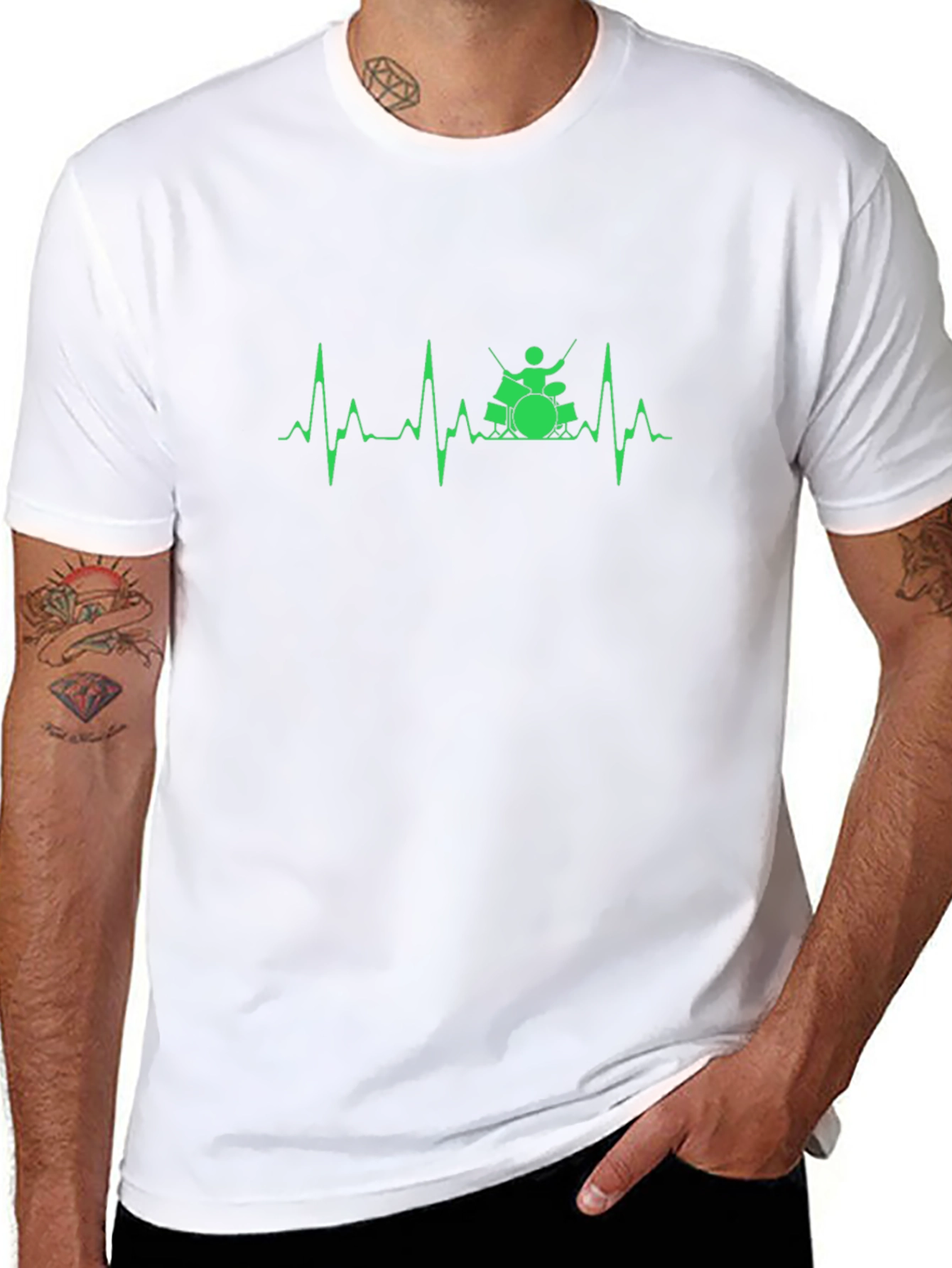 Drummer Heartbeat Graphic Tee
