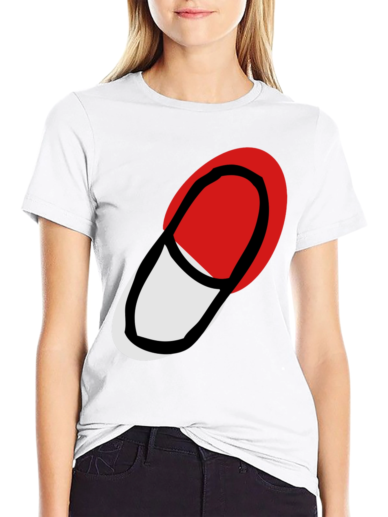 Abstract Pill Graphic Black T-Shirt