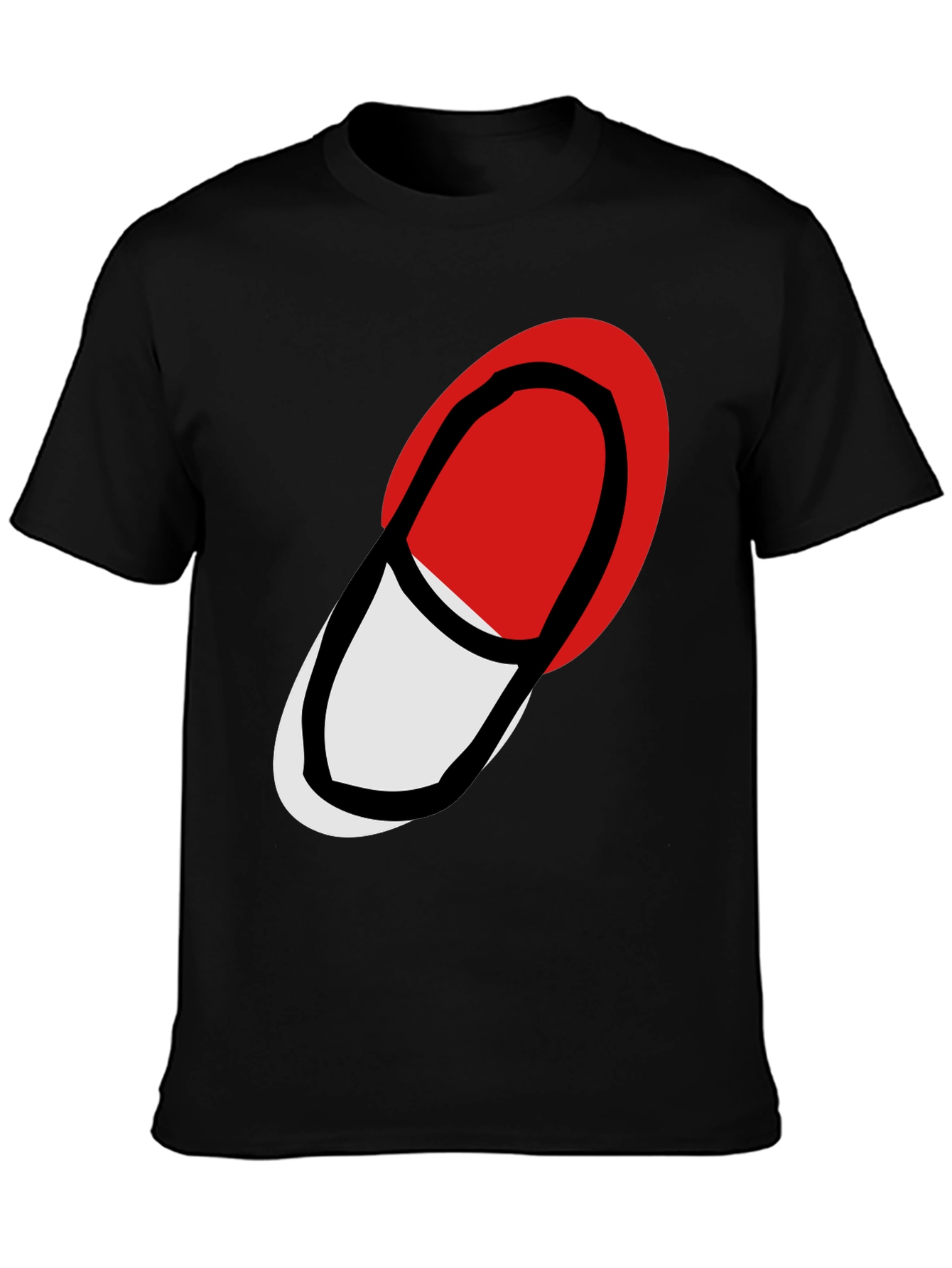 Abstract Pill Graphic Black T-Shirt