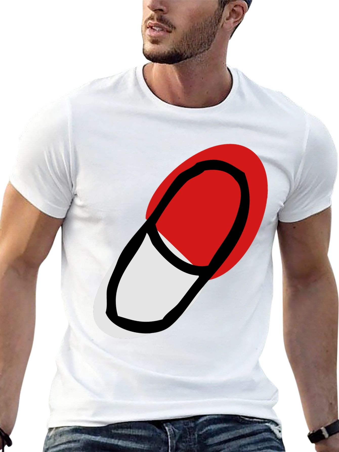 Abstract Pill Graphic Black T-Shirt