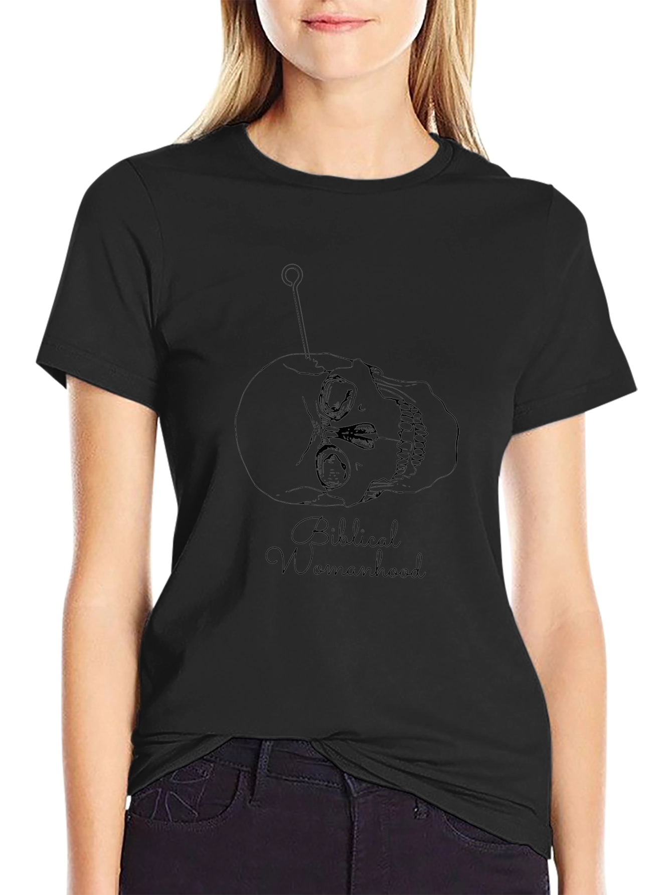 Skull & Pin Graphic Tee - Biblical Womanhood