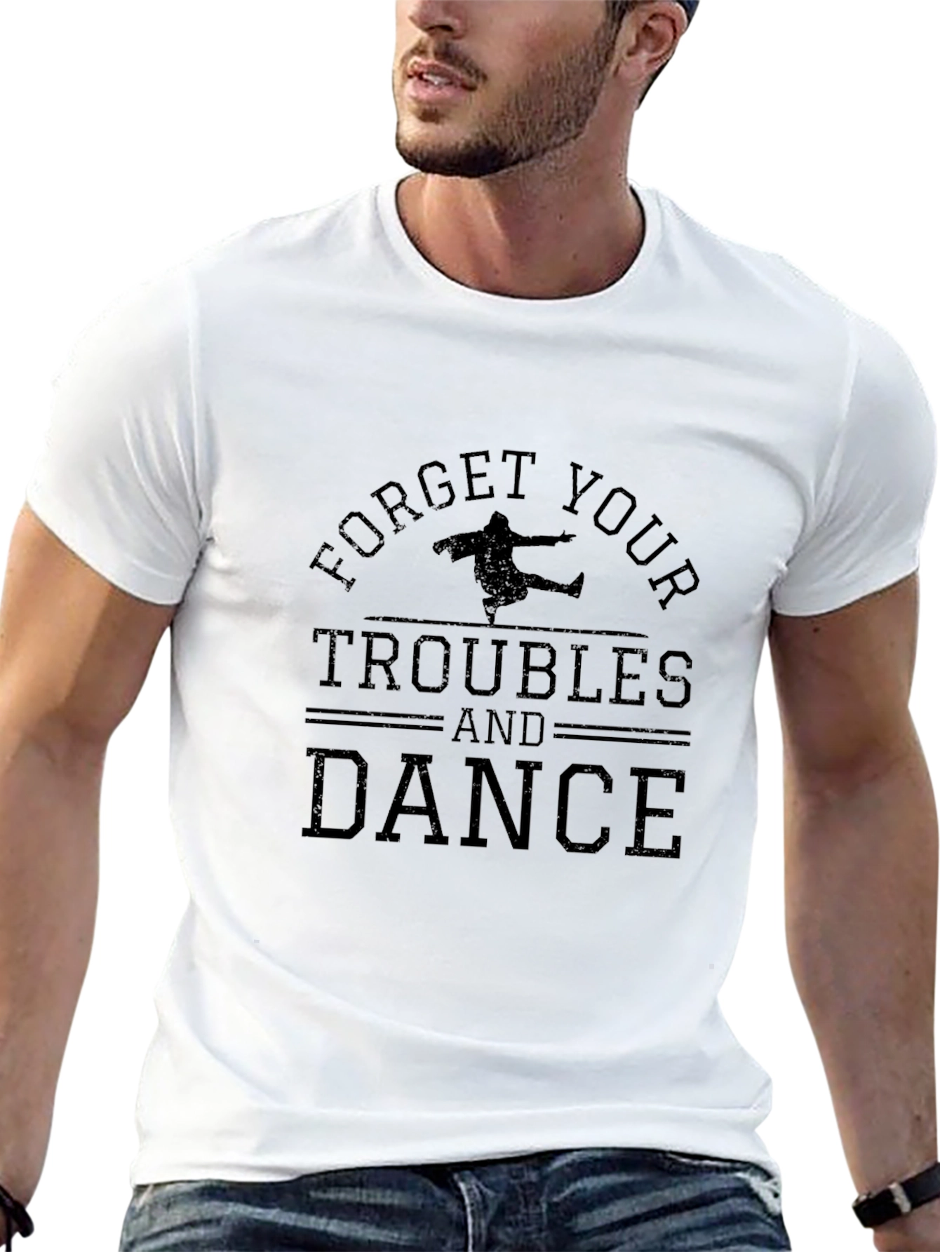 Forget Your Troubles and Dance Black T-Shirt