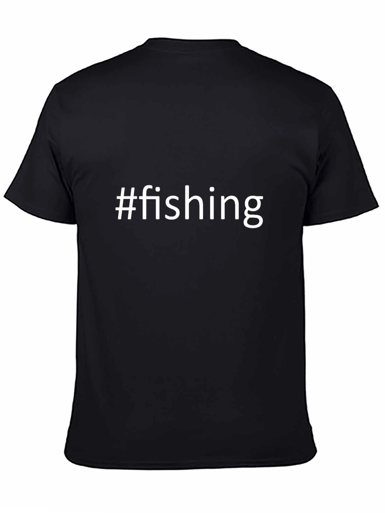 Mens Black #fishing T-Shirt