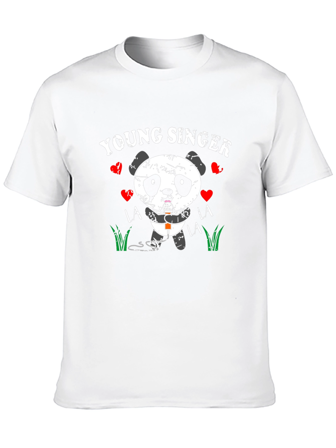 Young Singer Panda Graphic Tee - Black
