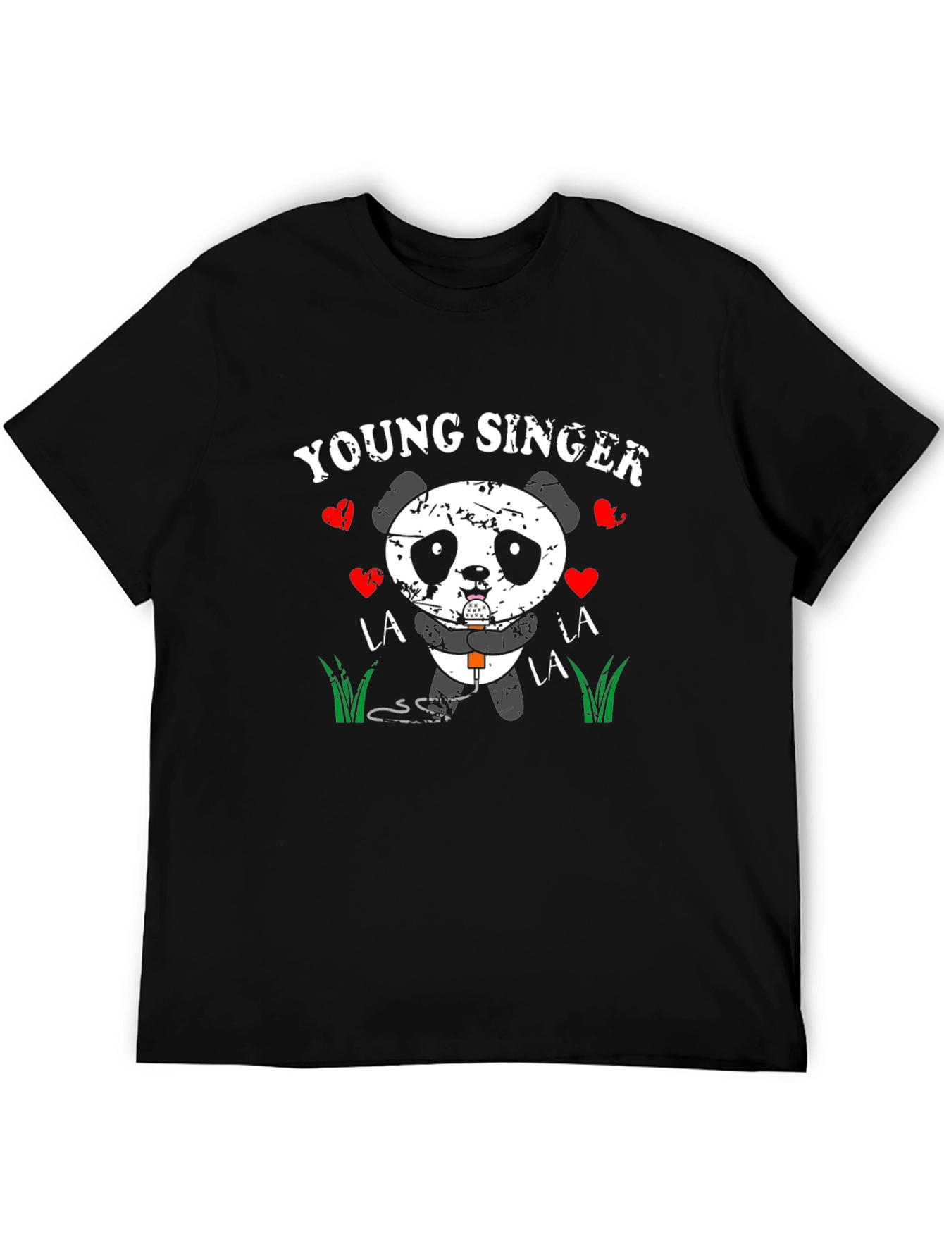 Young Singer Panda Graphic Tee - Black