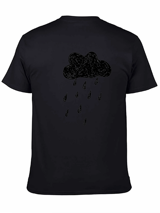 Rain Cloud Graphic Black T-Shirt