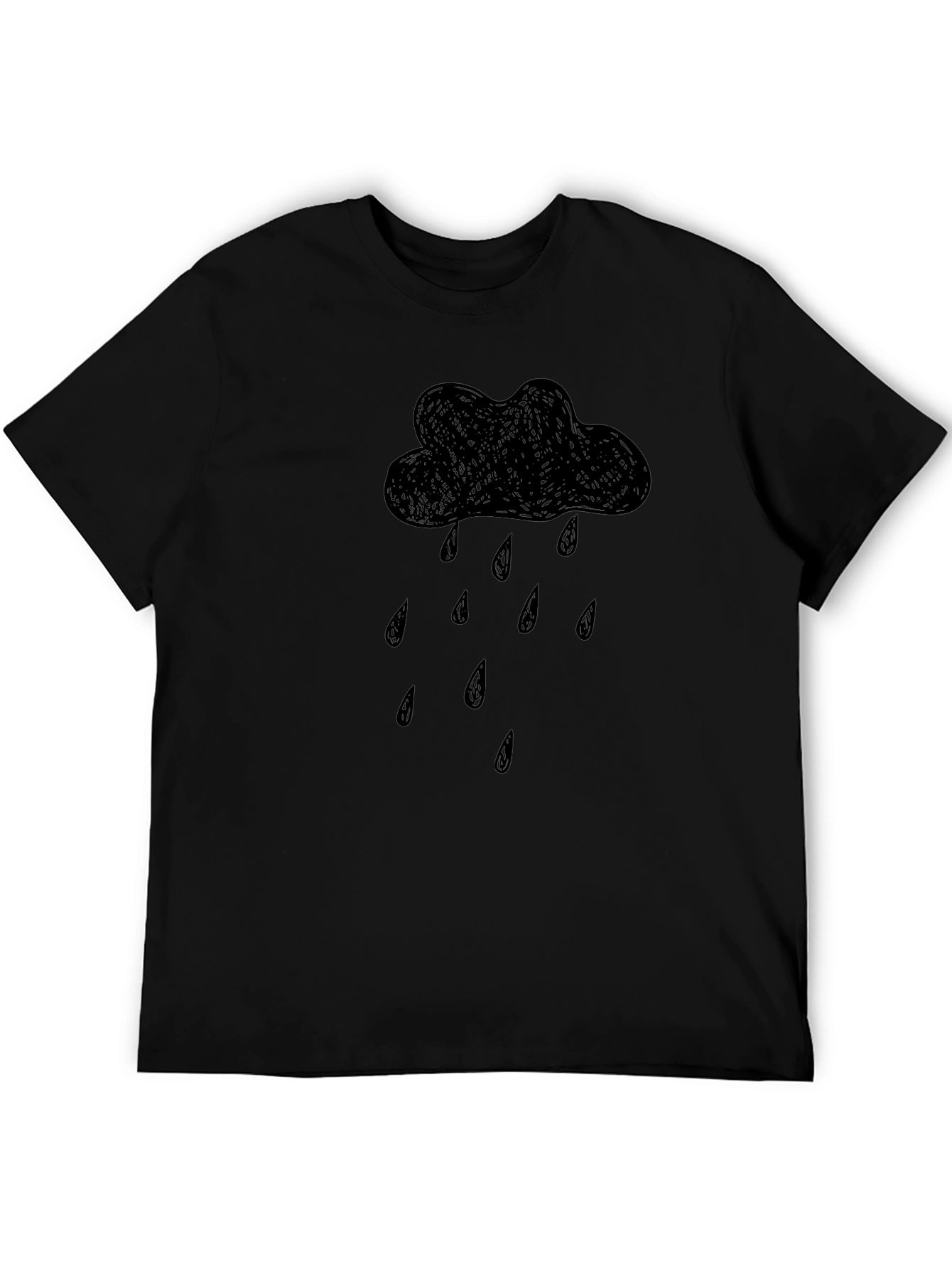 Rain Cloud Graphic Black T-Shirt