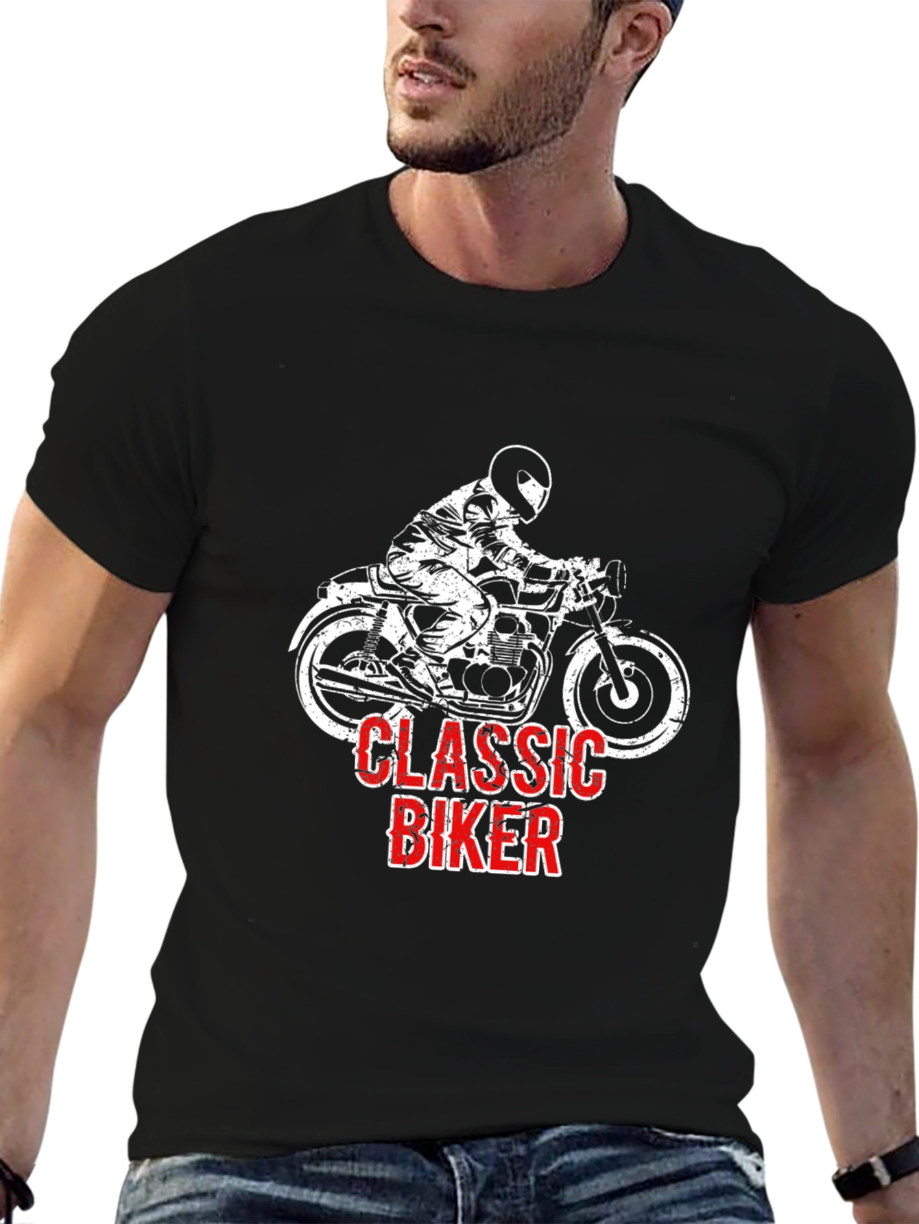 Classic Biker T-Shirt - Motorcycle Rider Graphic Tee