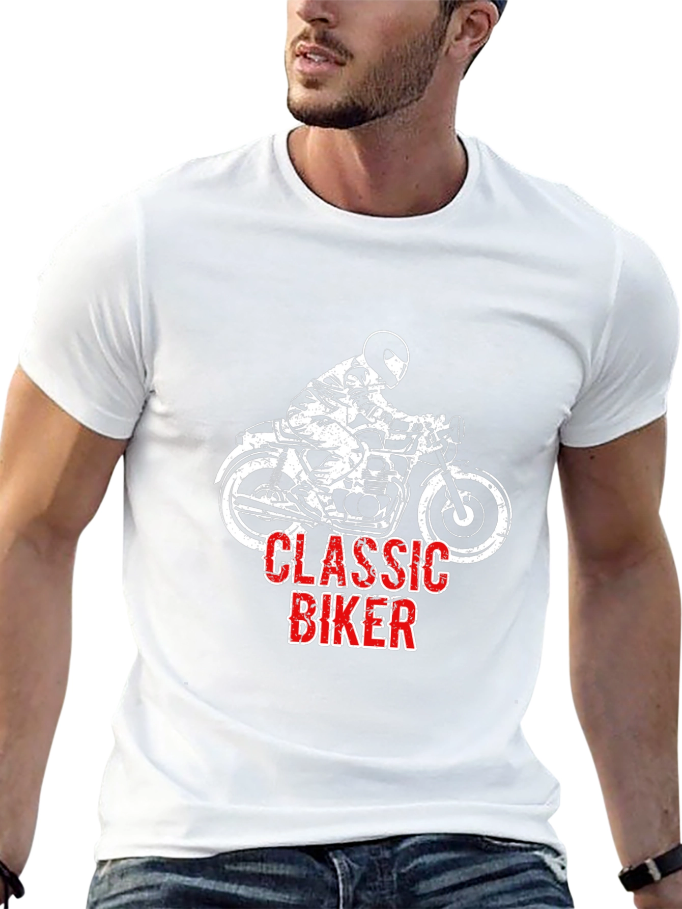 Classic Biker T-Shirt - Motorcycle Rider Graphic Tee