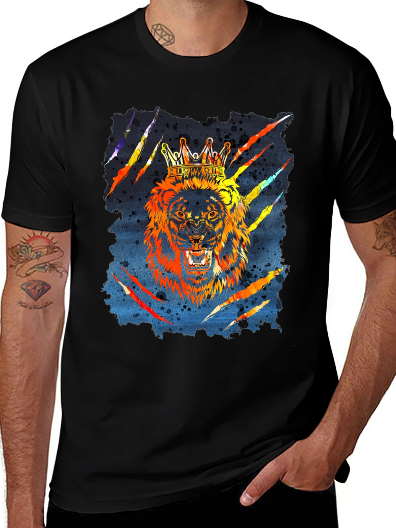 King Lion Graphic T-Shirt - Mens Black Tee