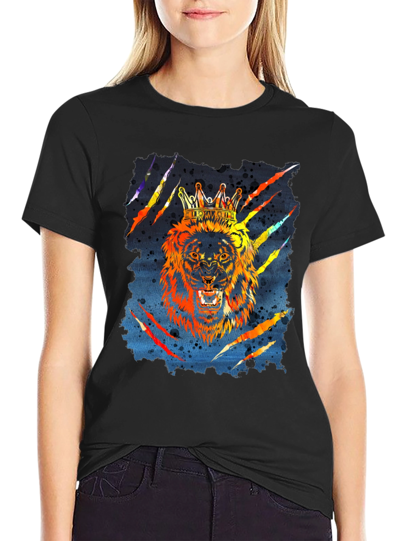 King Lion Graphic T-Shirt - Mens Black Tee