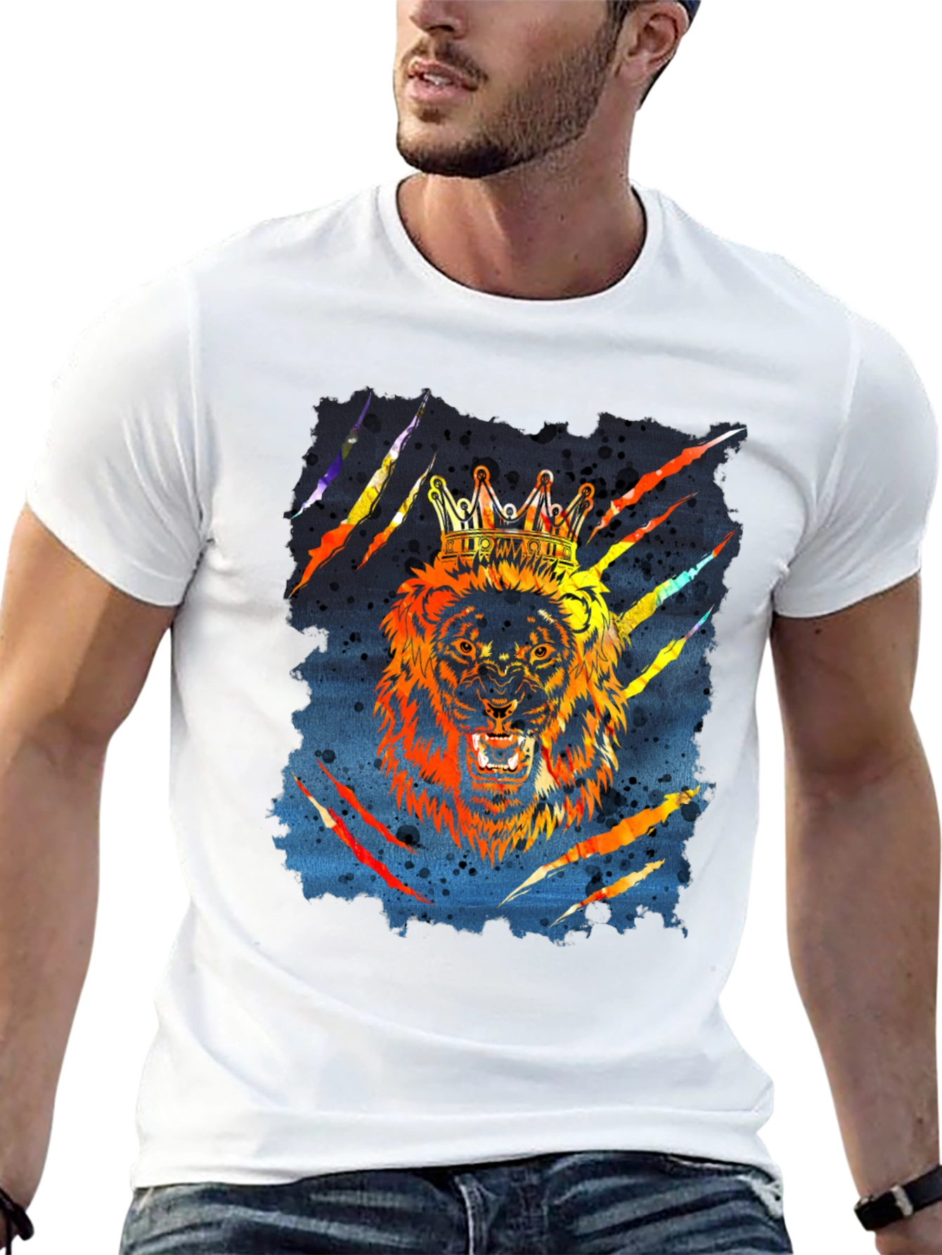 King Lion Graphic T-Shirt - Mens Black Tee
