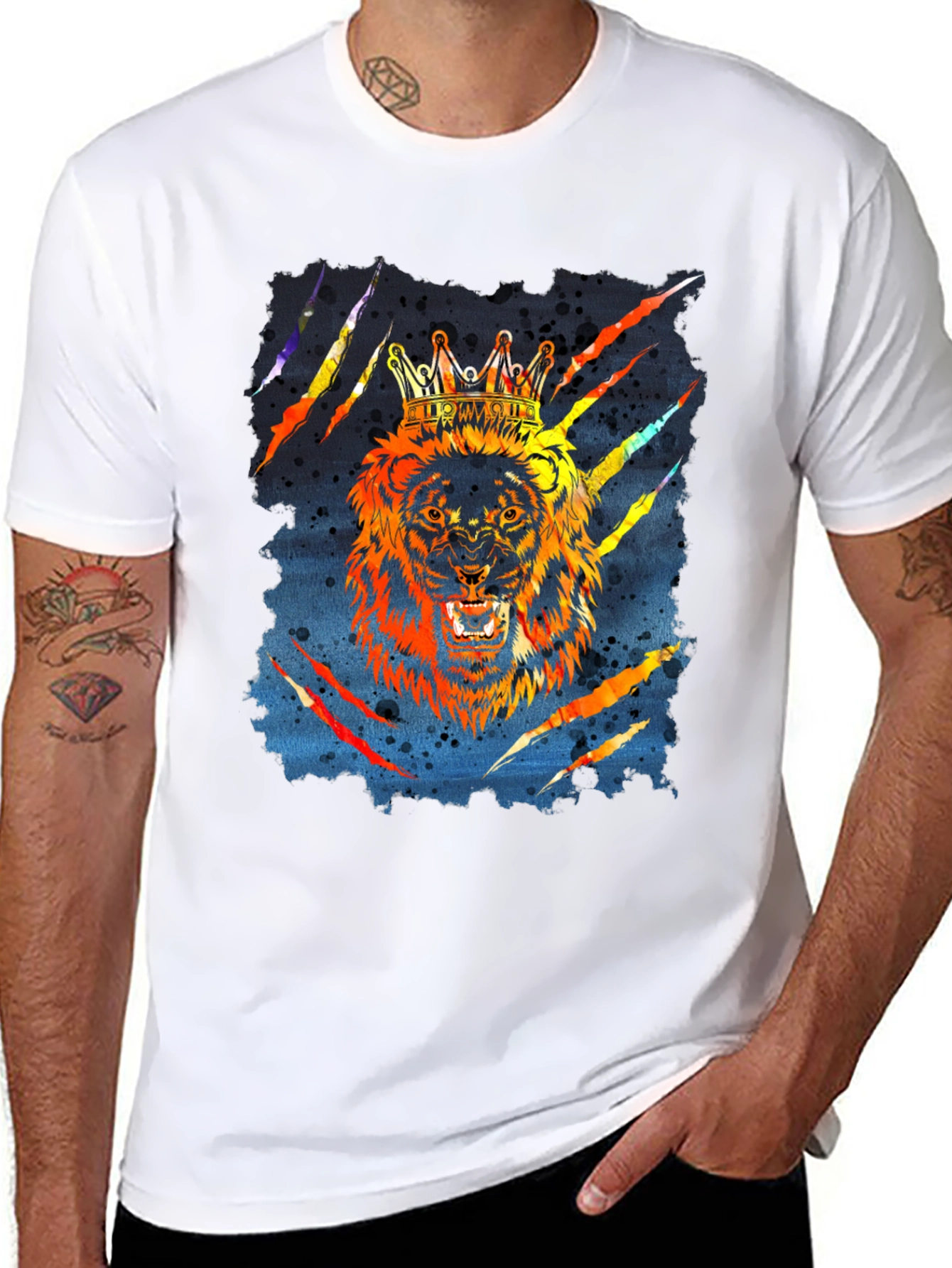 King Lion Graphic T-Shirt - Mens Black Tee
