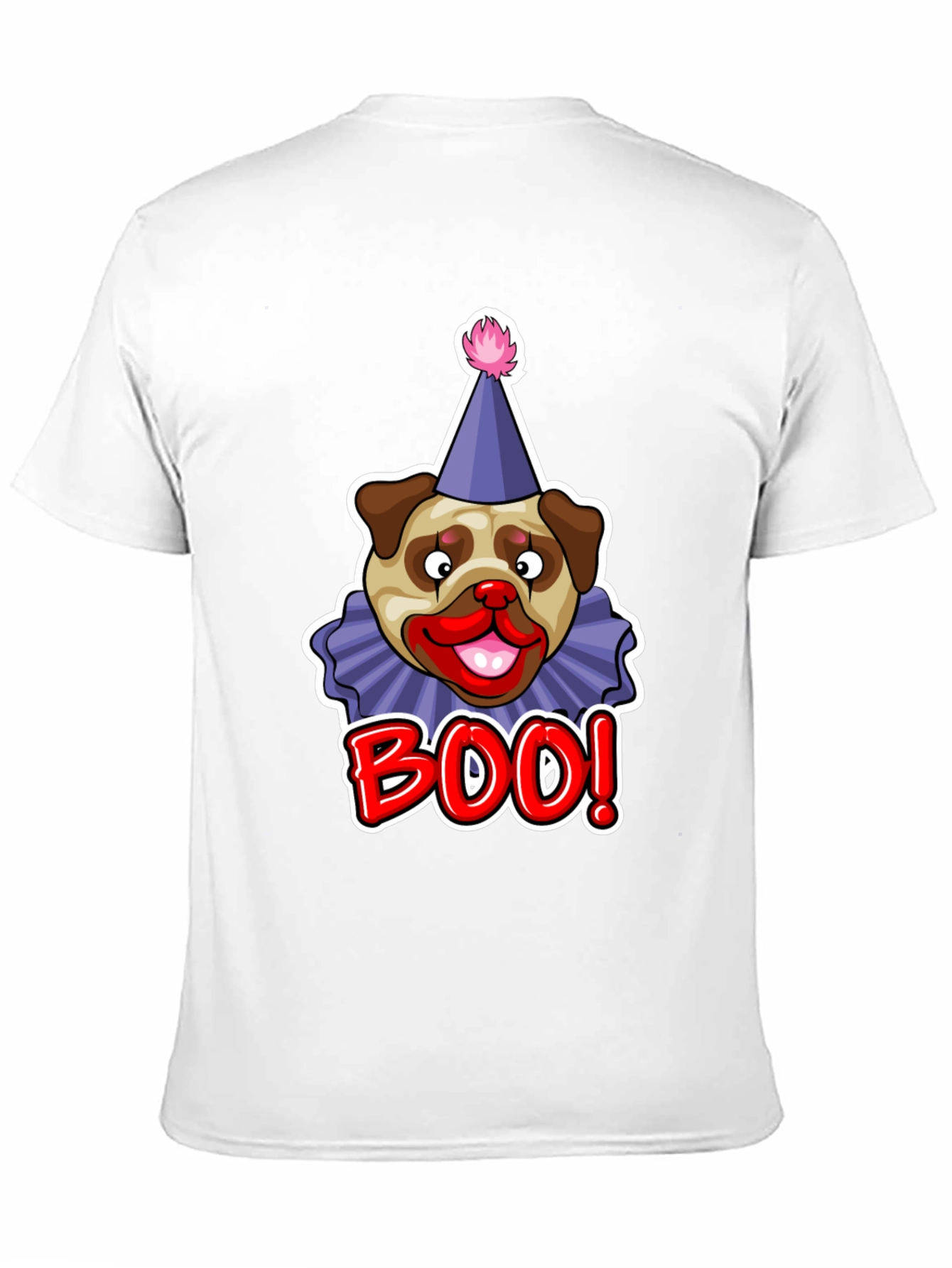 Boo! Pug Clown Graphic Tee - Black