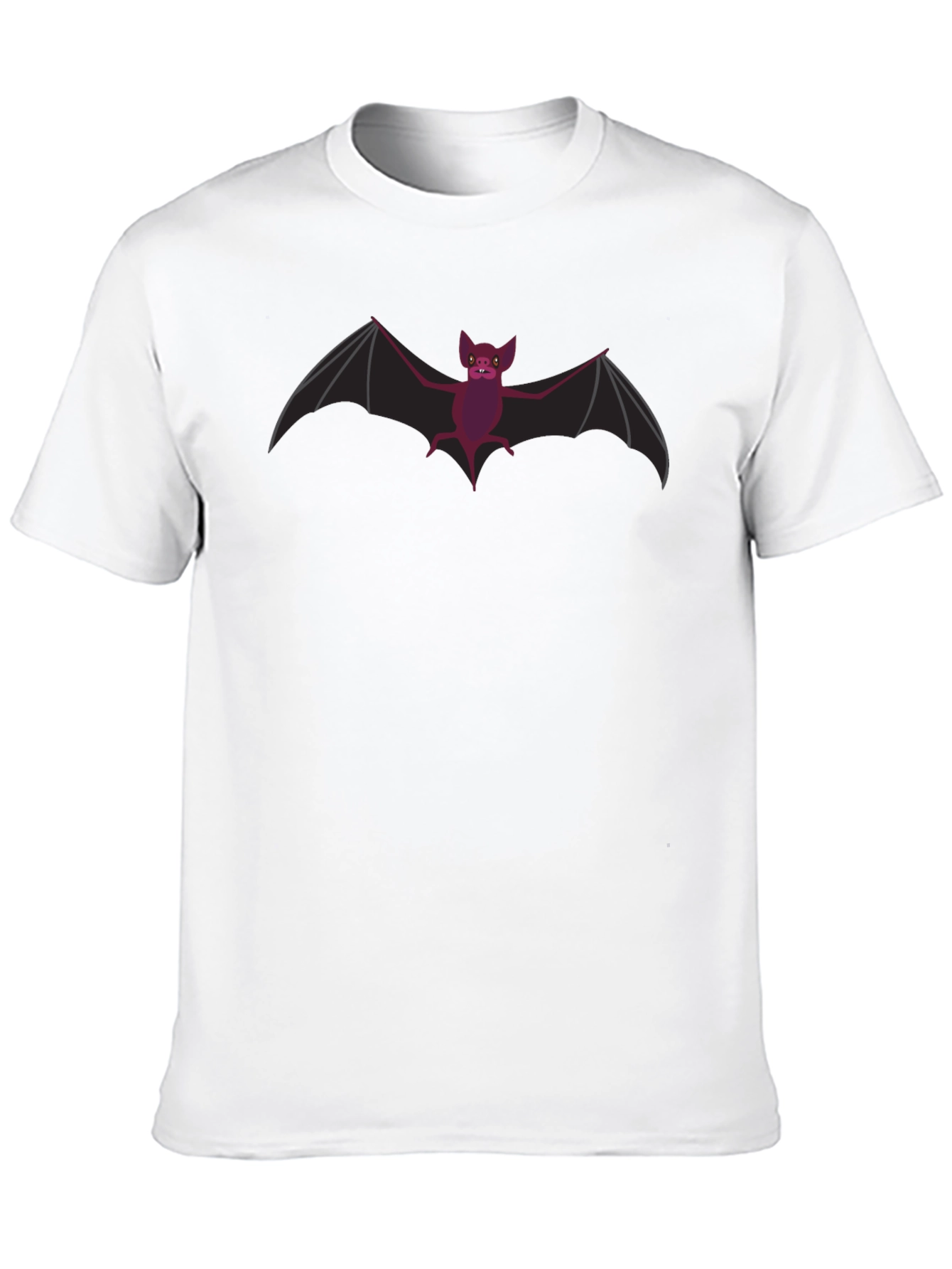 Spooky Bat Graphic Tee - Black Cotton T-Shirt