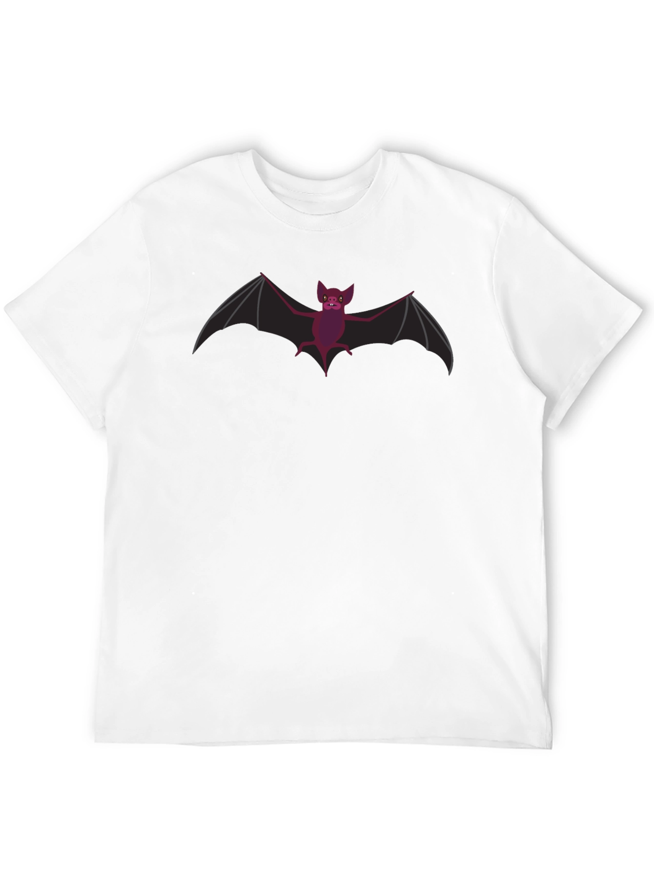 Spooky Bat Graphic Tee - Black Cotton T-Shirt