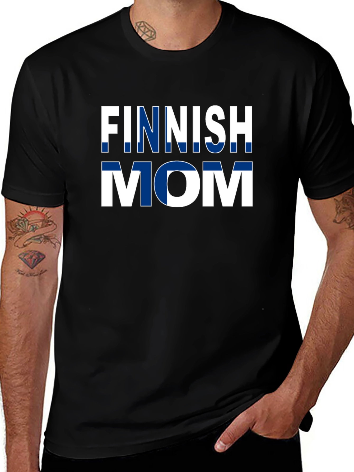 Finnish Mom T-Shirt - Finland Flag Design