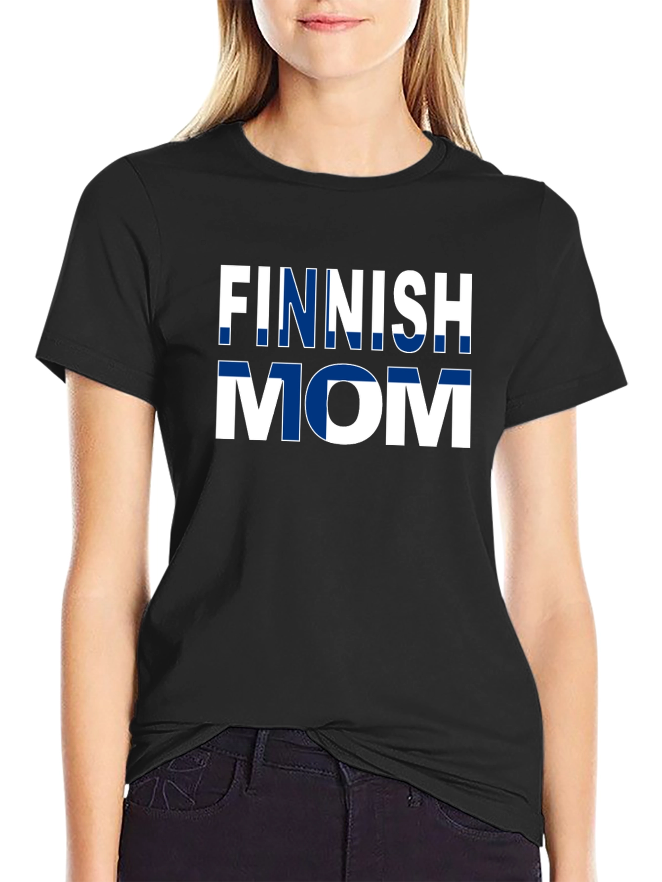Finnish Mom T-Shirt - Finland Flag Design