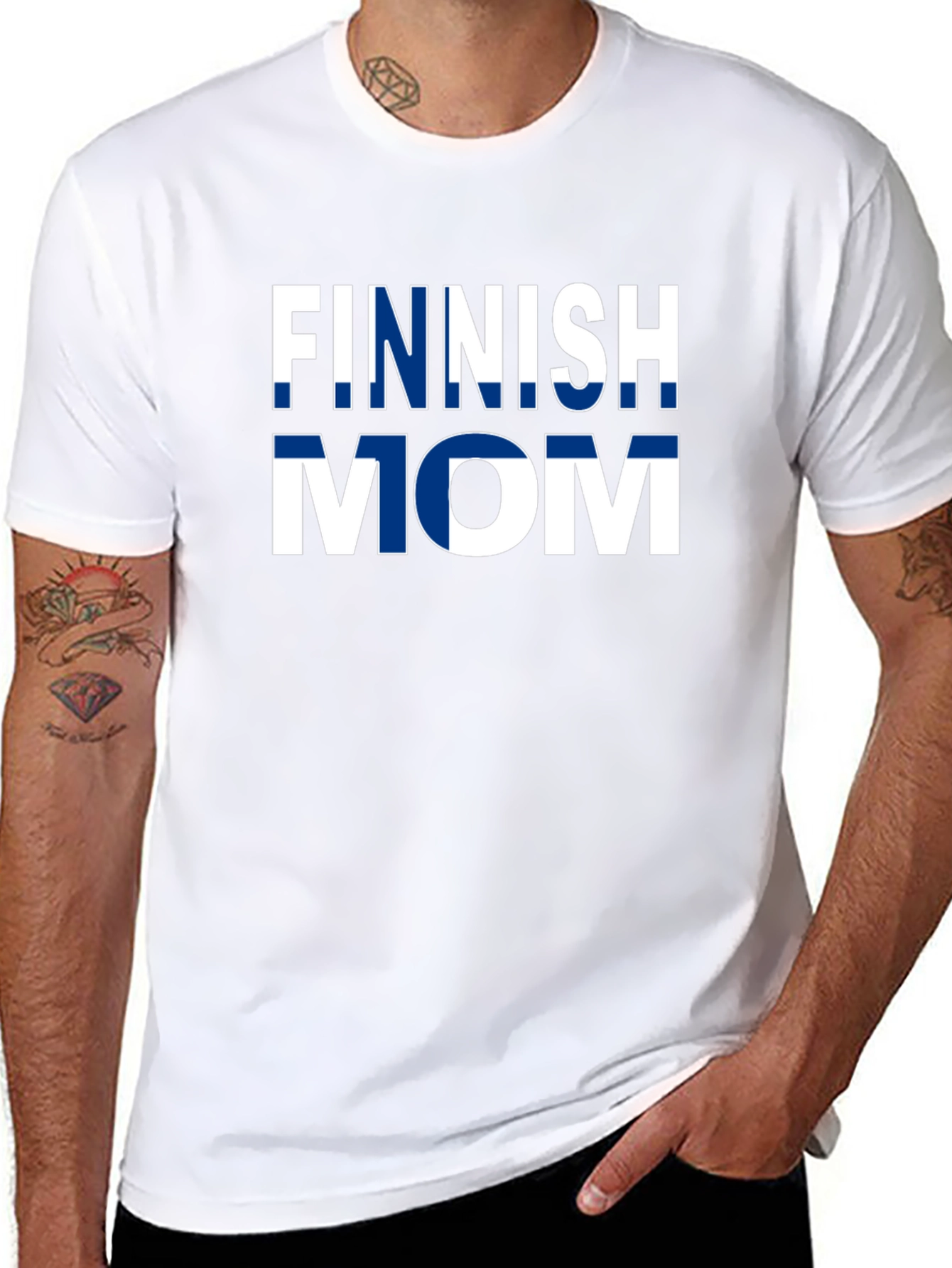 Finnish Mom T-Shirt - Finland Flag Design