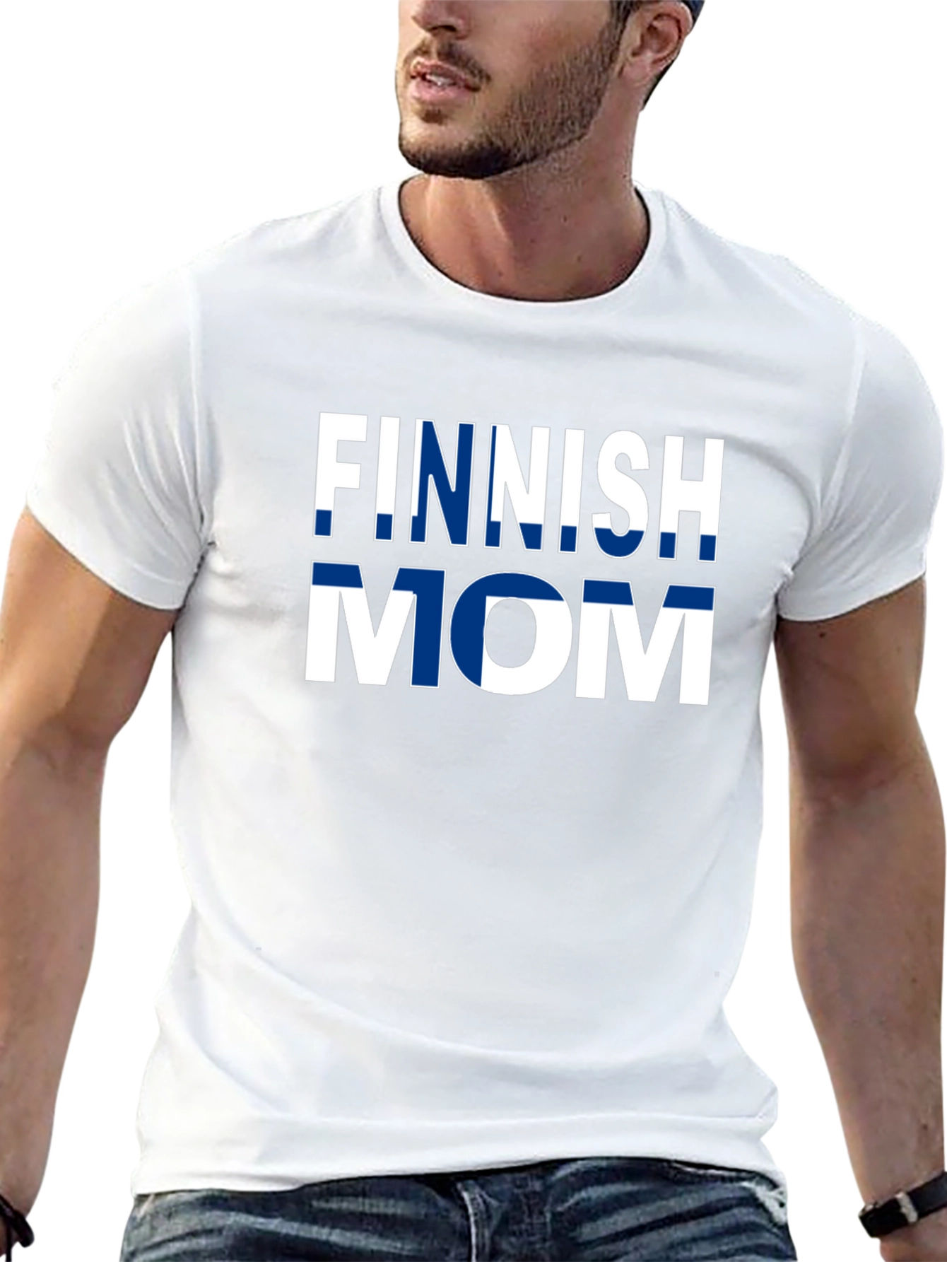 Finnish Mom T-Shirt - Finland Flag Design