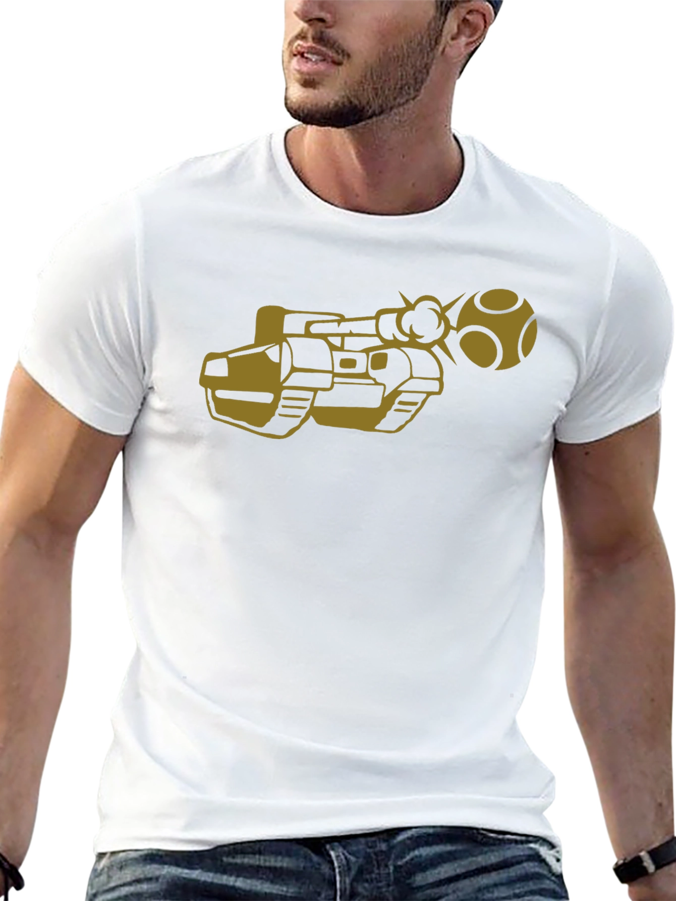 Retro Game Tank T-Shirt - Black Cotton Tee