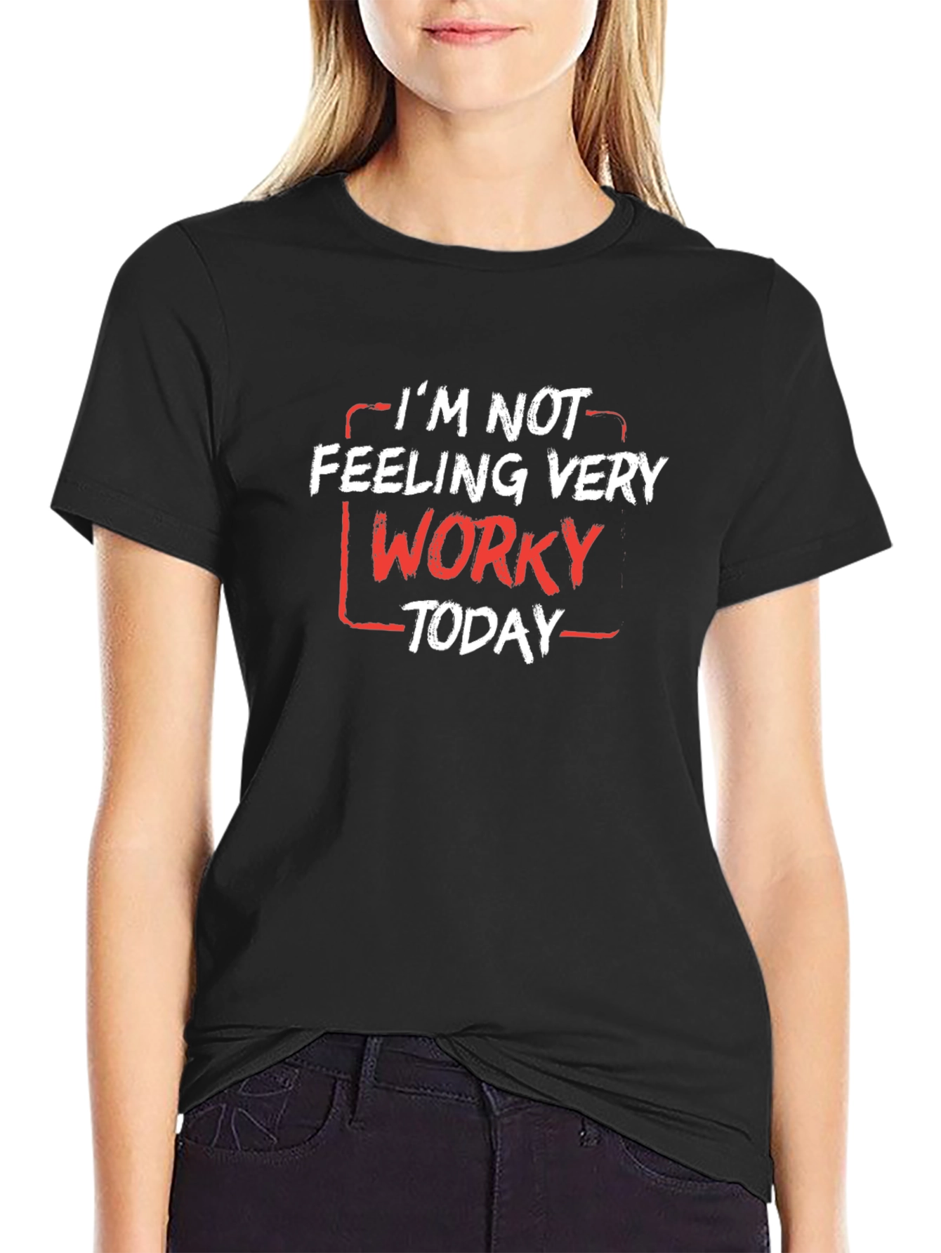 Funny Worky Graphic Tee - Black