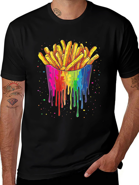 Rainbow Fries Graphic Tee - Unisex Black T-Shirt