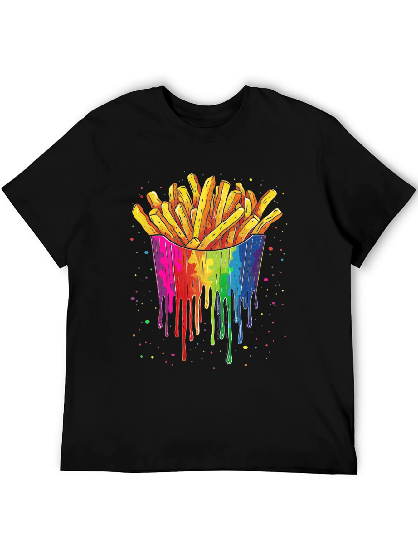 Rainbow Fries Graphic Tee - Unisex Black T-Shirt