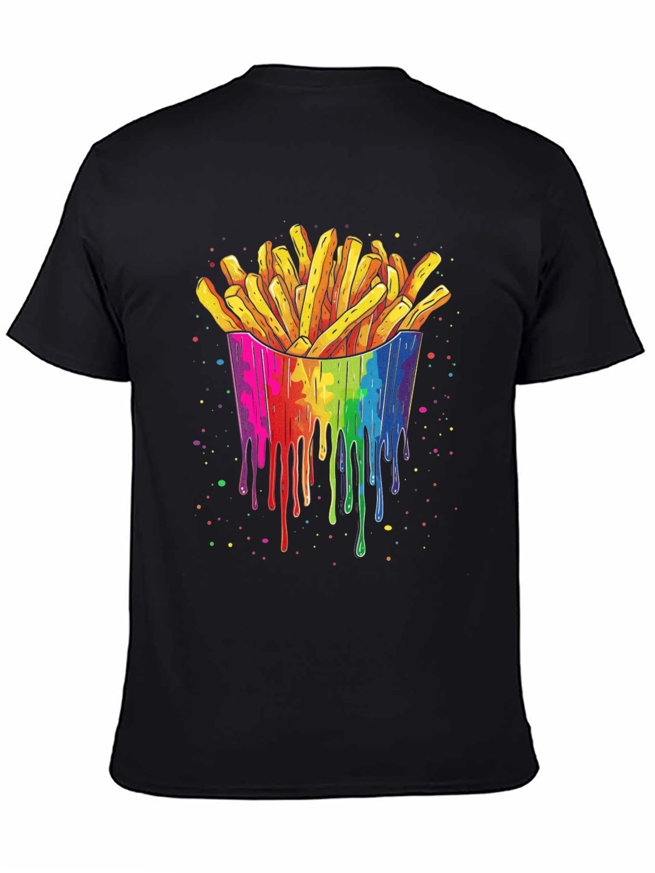 Rainbow Fries Graphic Tee - Unisex Black T-Shirt