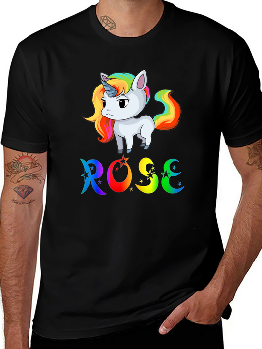 Rose Unicorn Rainbow T-Shirt - Cute & Colorful