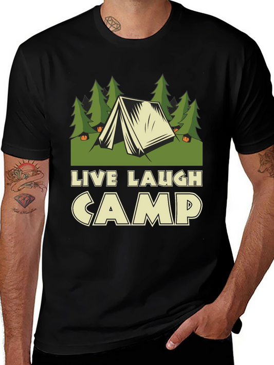 Live Laugh Camp Graphic Tee - Outdoor Adventure Shirt