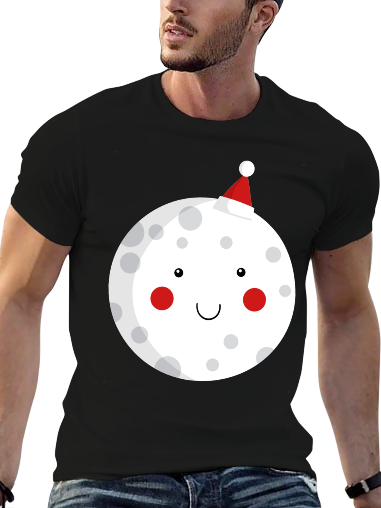 Festive Moon Graphic T-Shirt - Holiday Cheer!