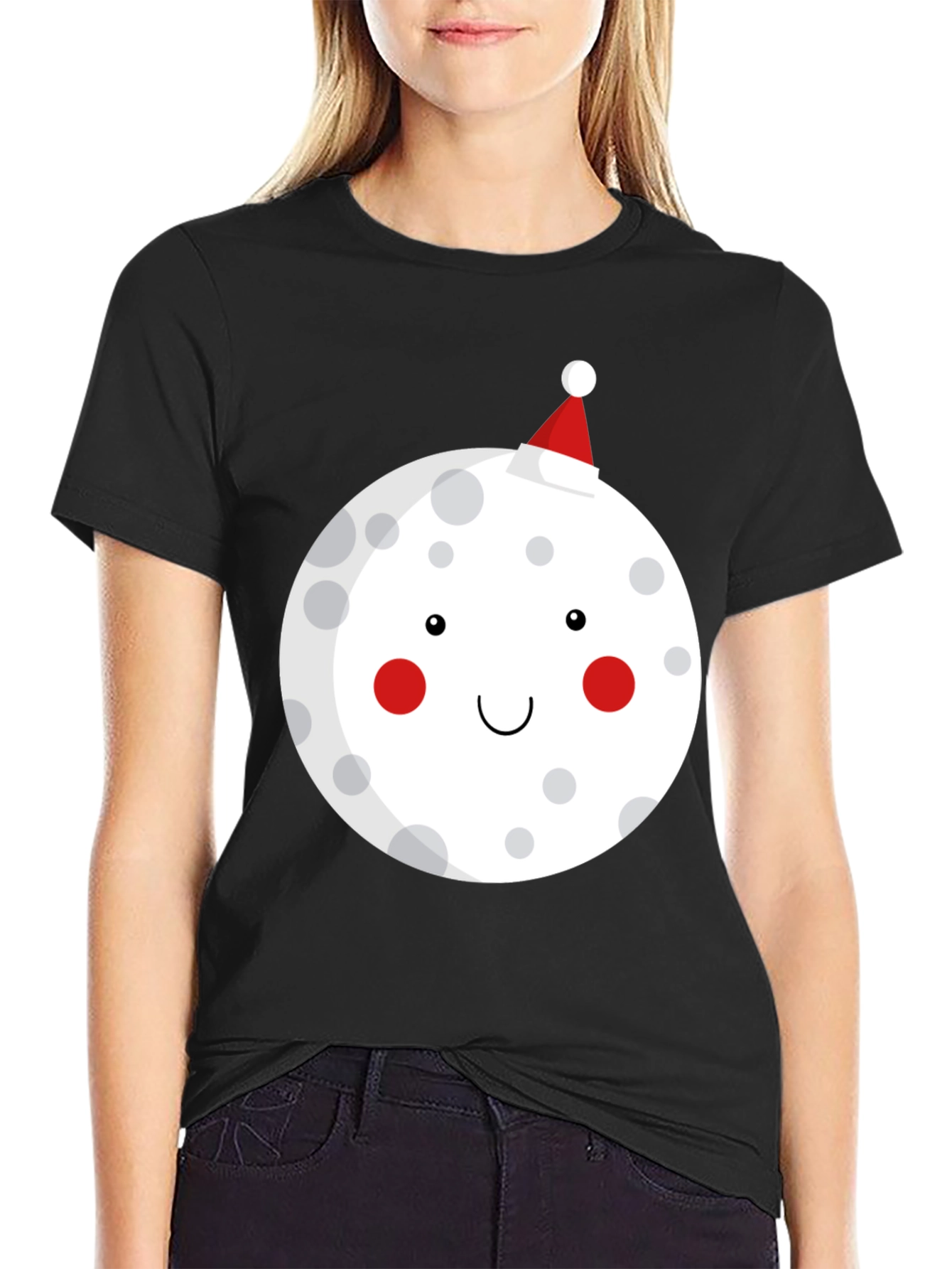 Festive Moon Graphic T-Shirt - Holiday Cheer!